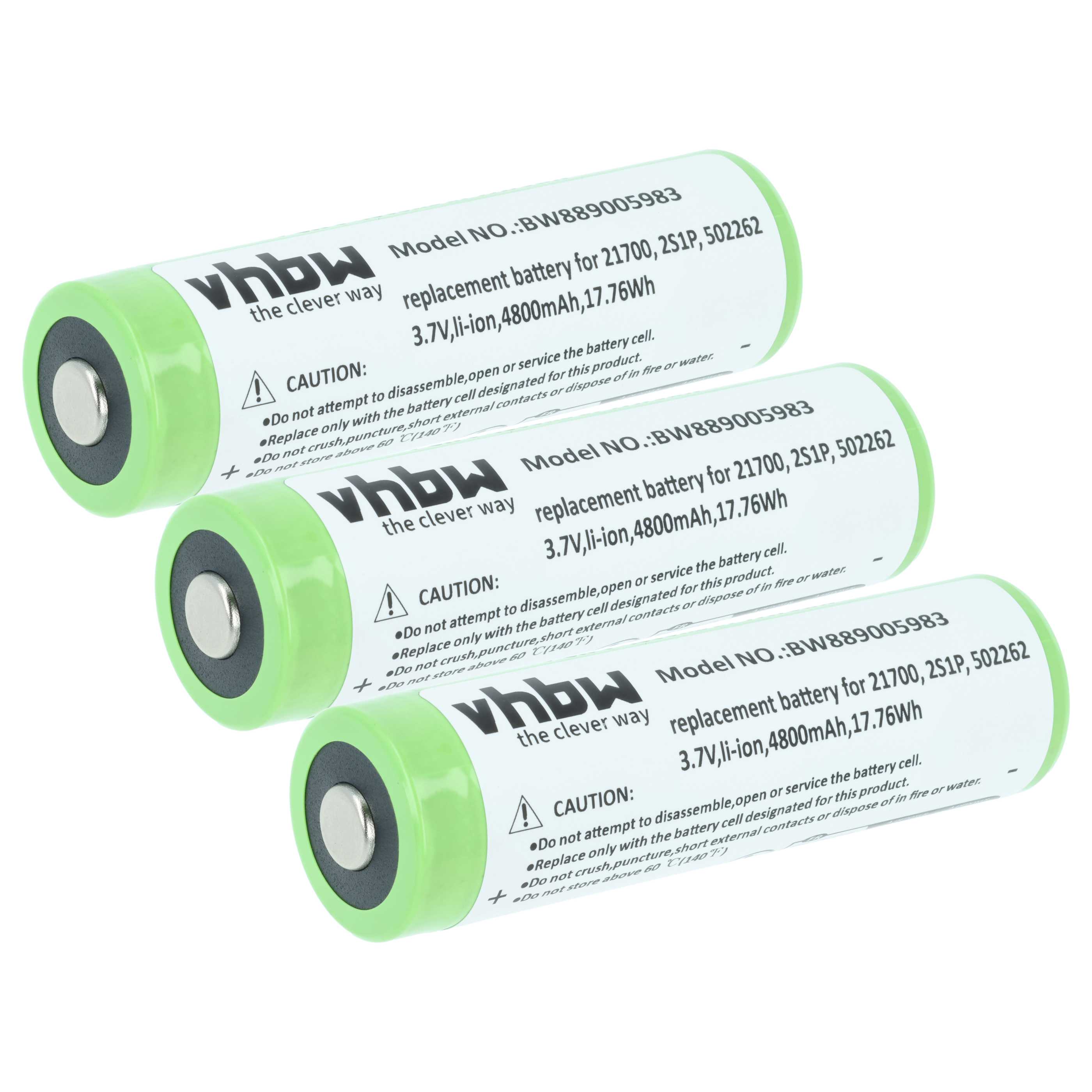 Torch - 3x Battery replaces Ledlenser 2S1P, 502262 - 4.8 Ah 3.7 V Li-Ion