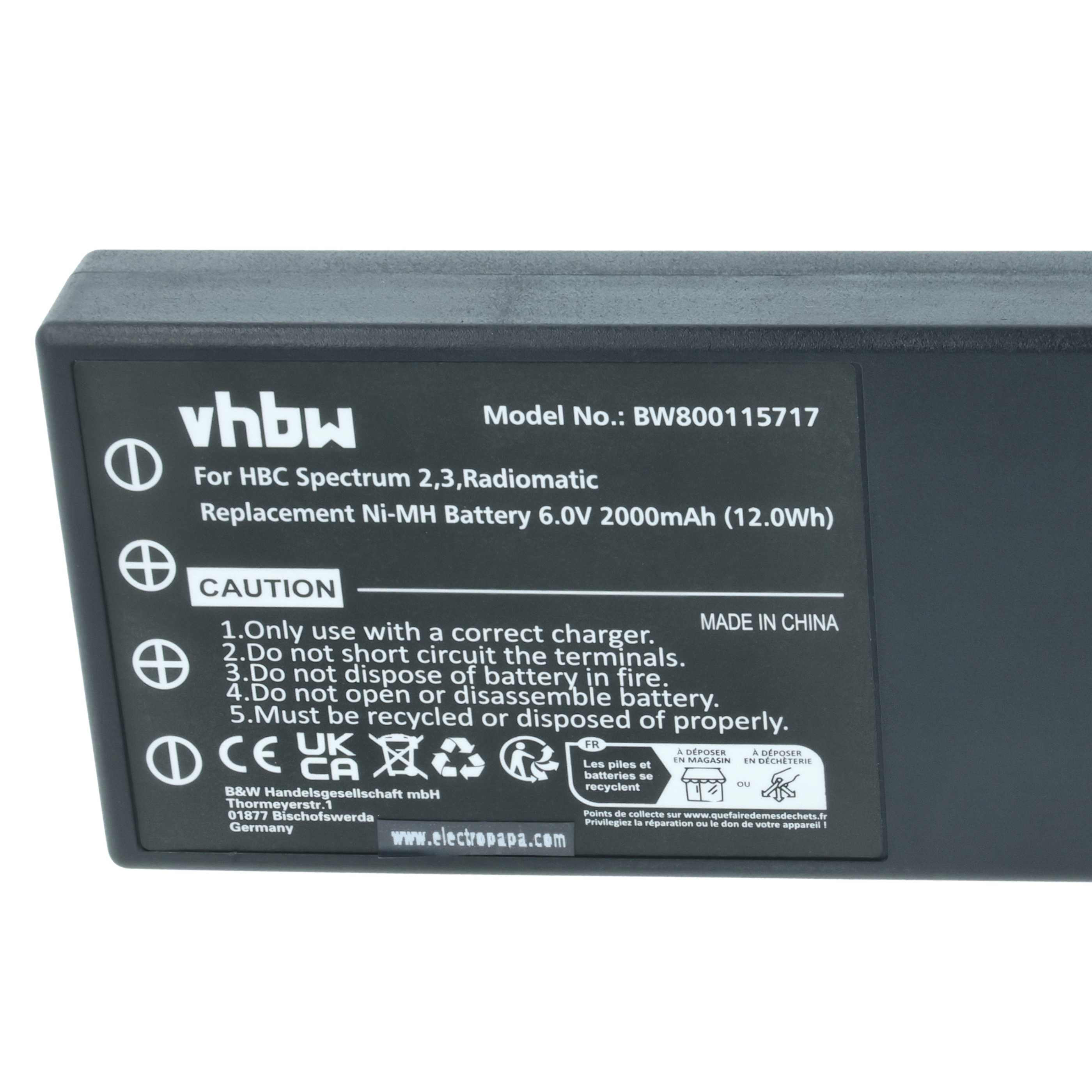 Akku (5 Stück) als Ersatz für HBC 005-01-00466, BA210040 (FuB 10AA), BA210 Steuerung - 2000mAh 6V NiMH