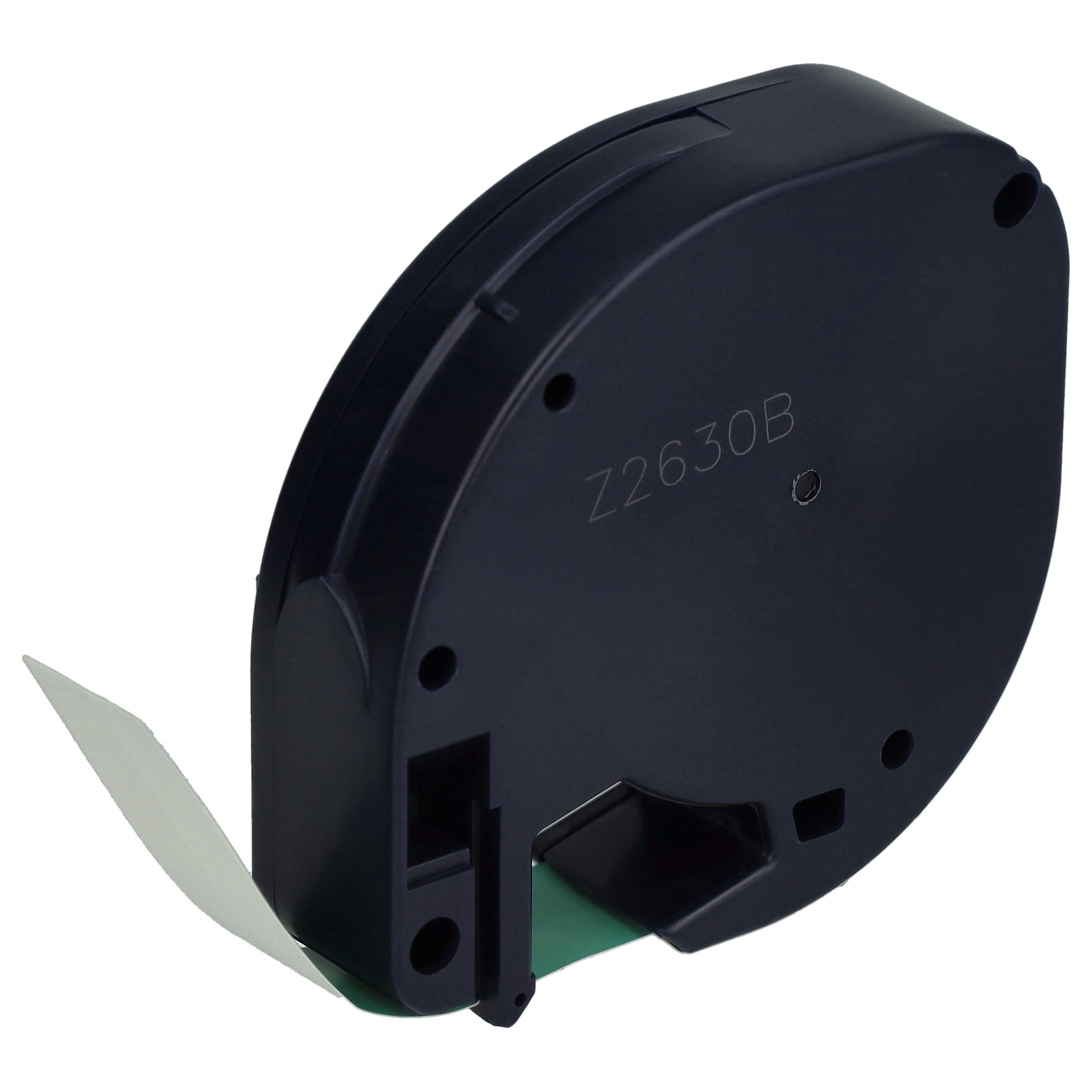 Cassetta nastro plastica sostituisce Dymo 91224, S0721640 per etichettatrice Dymo 12mm nero su verde, plastica