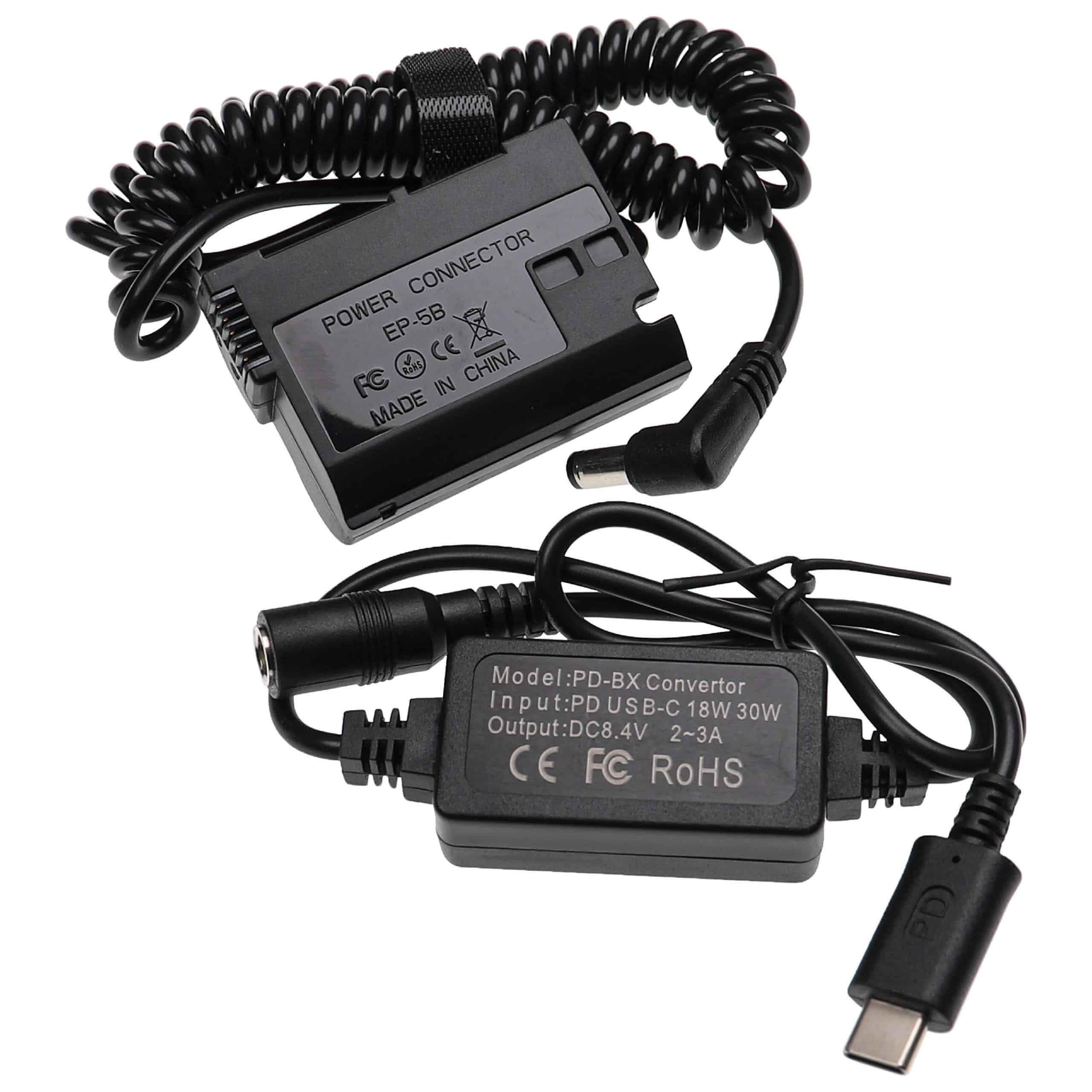 Zasilacz USB do aparatu zam. EN-EL15AEN-EL15EN-EL15b + adapter zam. Nikon EP-5B - 2 m, 8,4 V 3,0 A