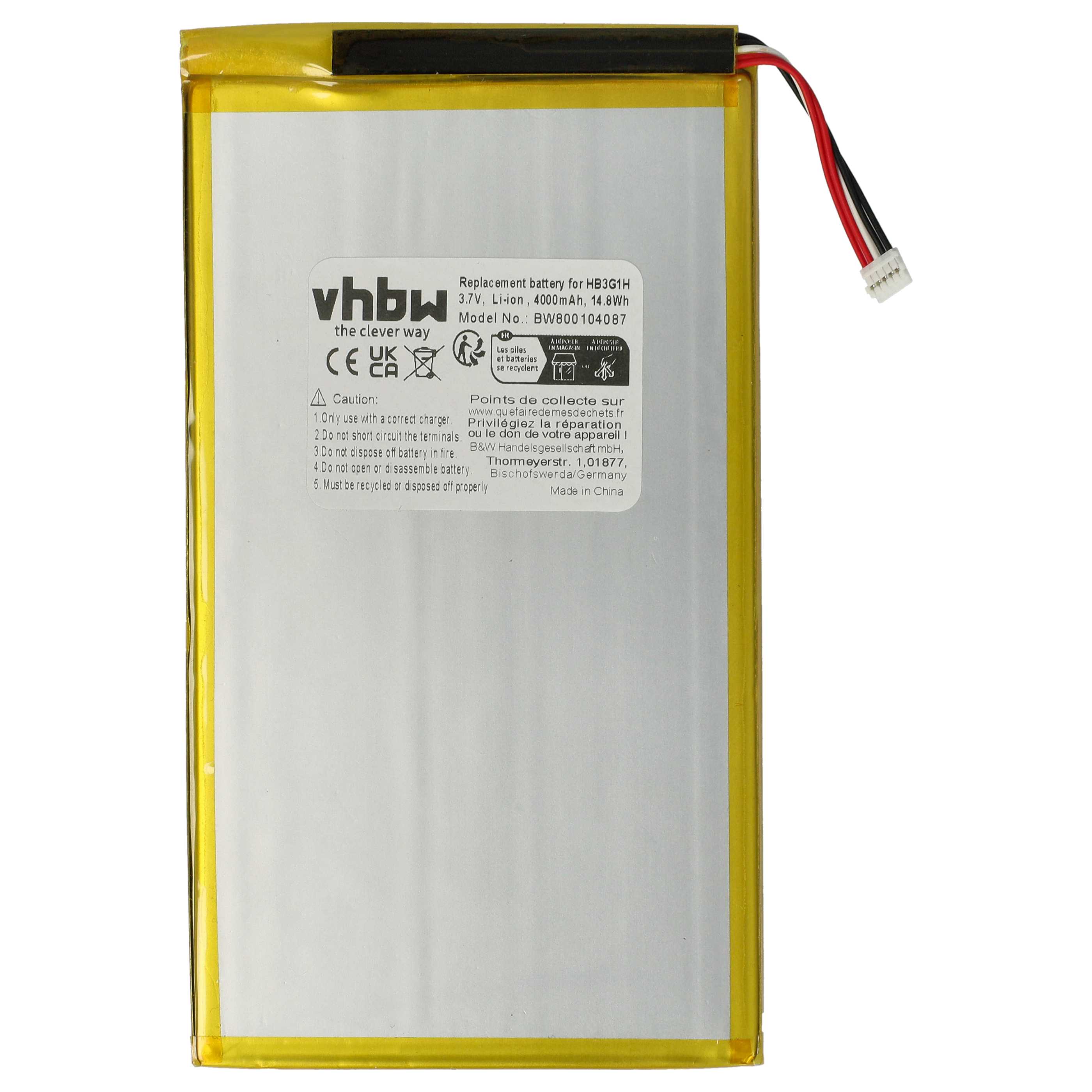 Tablet Battery replaces HB3G1H - 4000 mAh 3.7 V Li-polymer