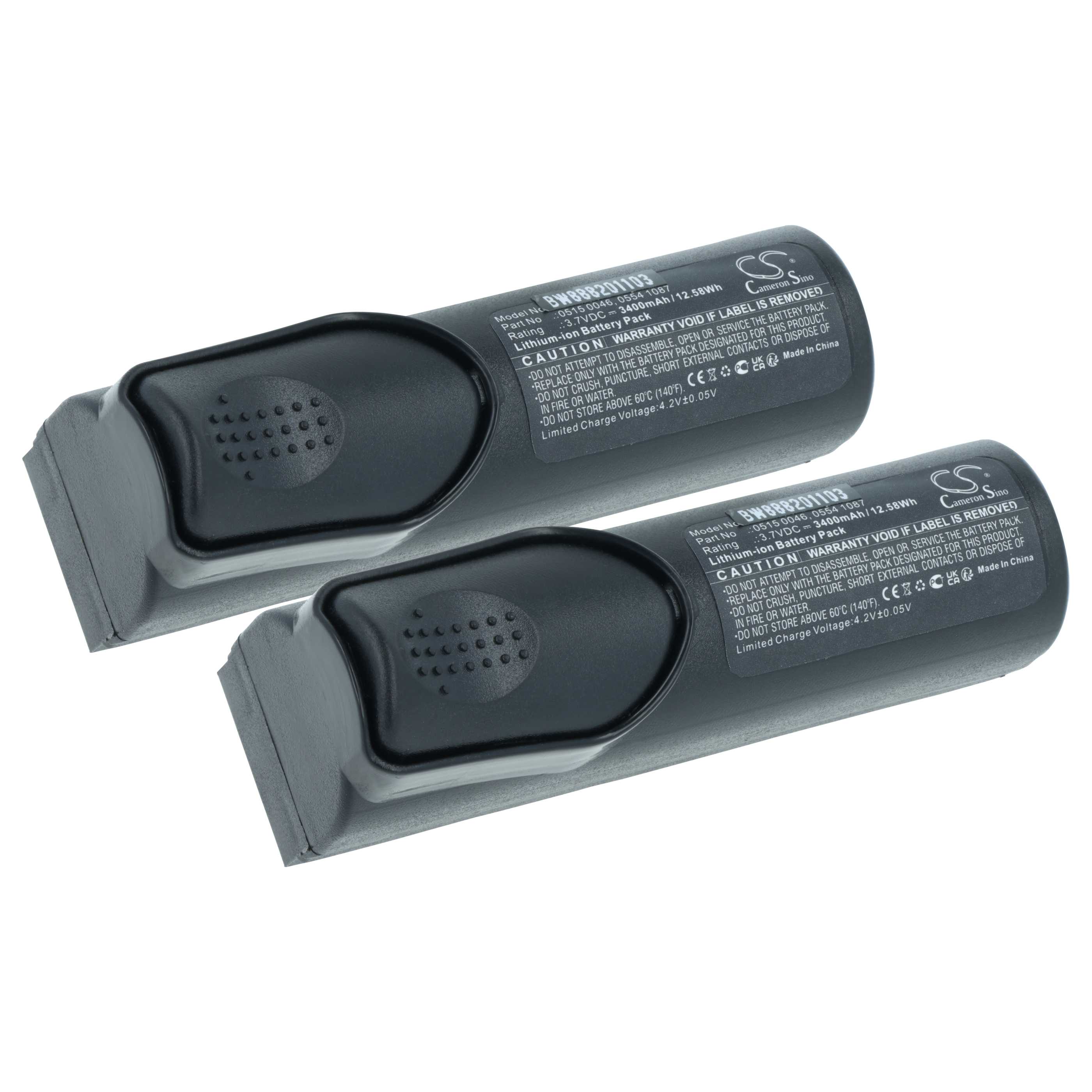 2x Batteria per dispositivo di misurazione sostituisce Testo 0515 0046, 0515 0100 - 3400mAh 3,7V Li-Ion