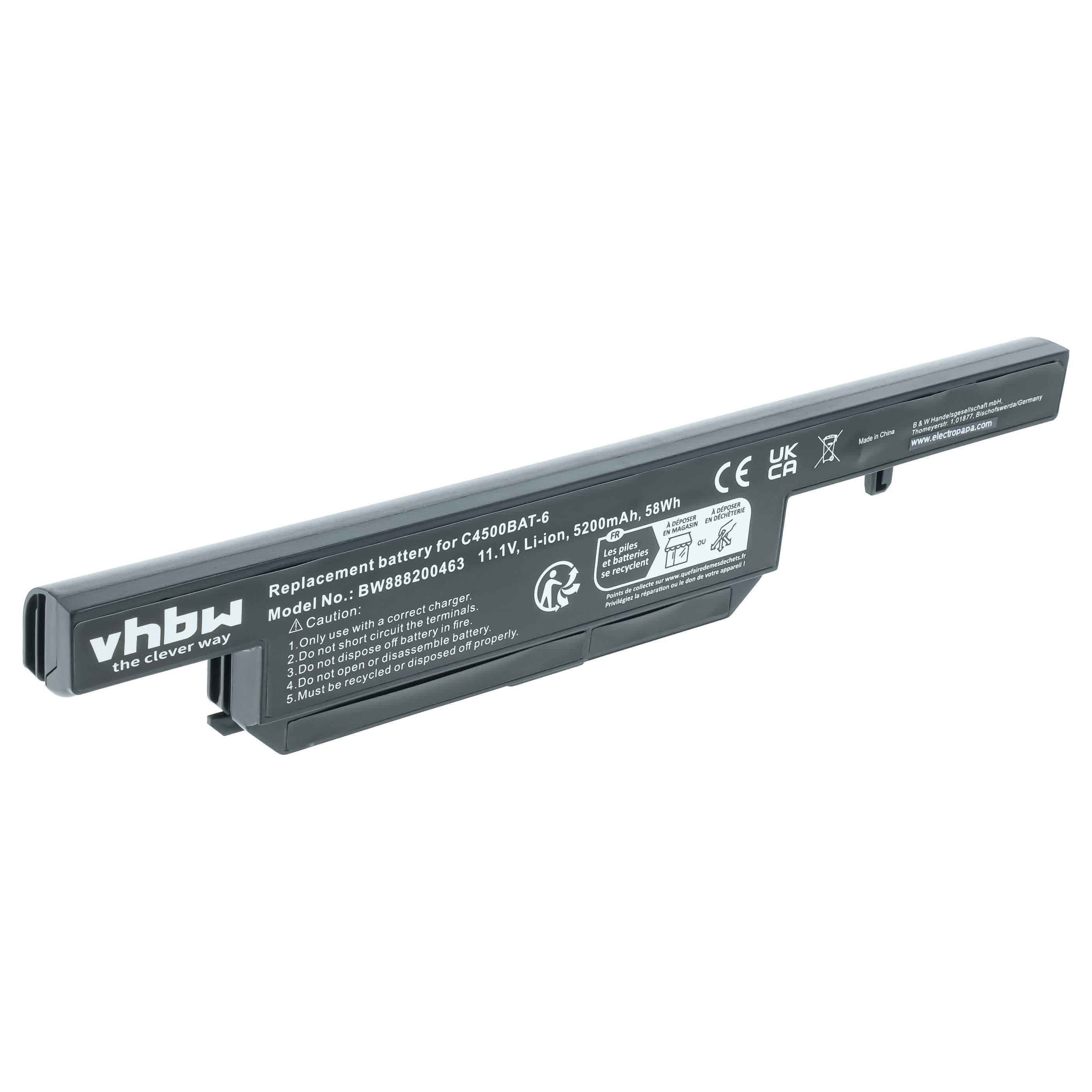 Akumulator do laptopa zamiennik Clevo 6-87-C480S-4G4, 6-87-c480s-4g41 - 5200 mAh 11,1 V Li-Ion, czarny