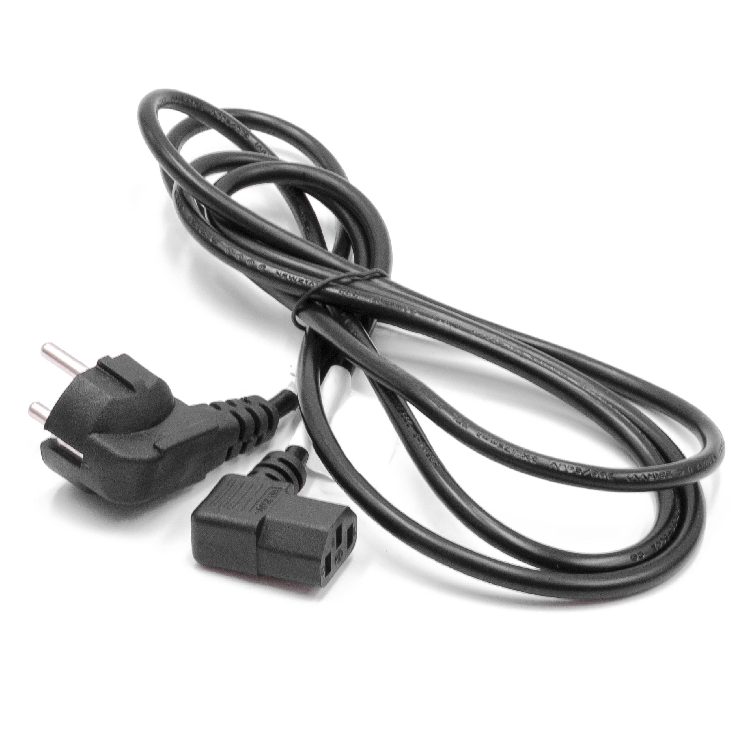 C13 Power Cable Euro Plug suitable for Devices - 2 m, Angled