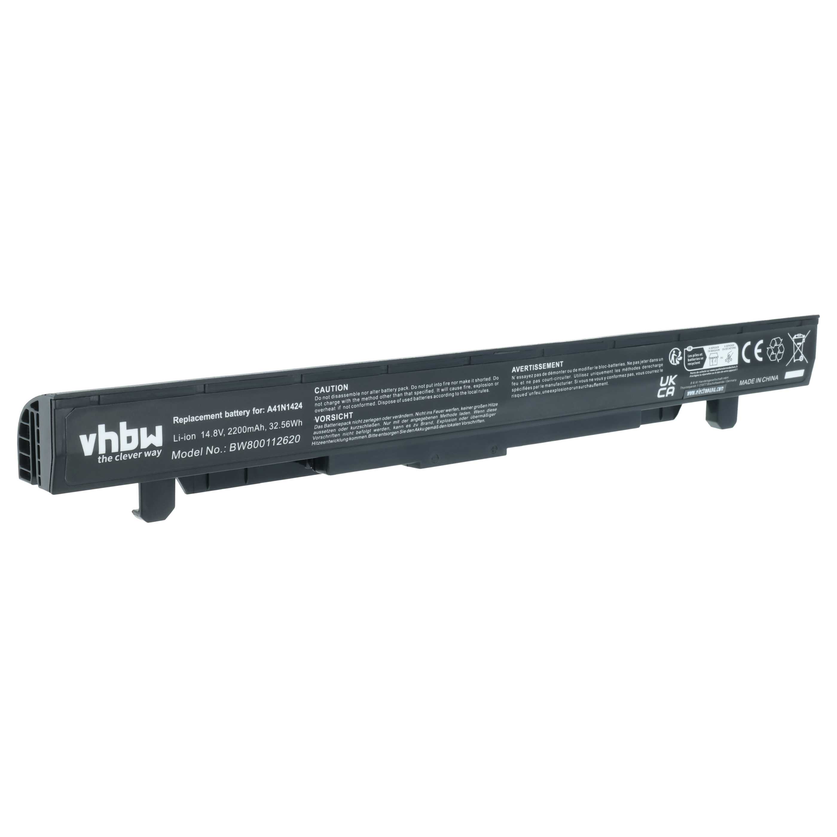 Akumulator do laptopa zamiennik Asus A41N1424 - 2200 mAh 14,8 V Li-Ion, czarny