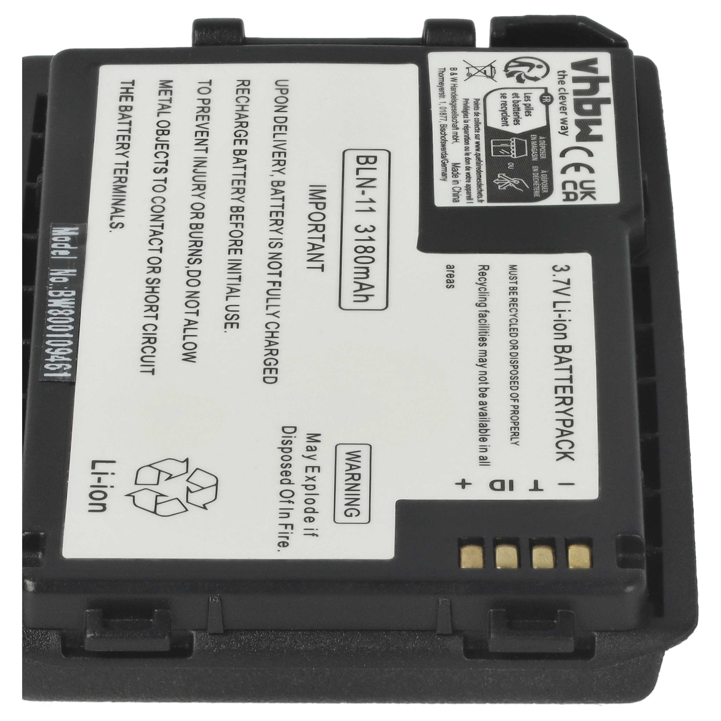 Radio Battery replaces EADS HT9980AA, BLN-11 - 3180 mAh 3.7 V Li-Ion
