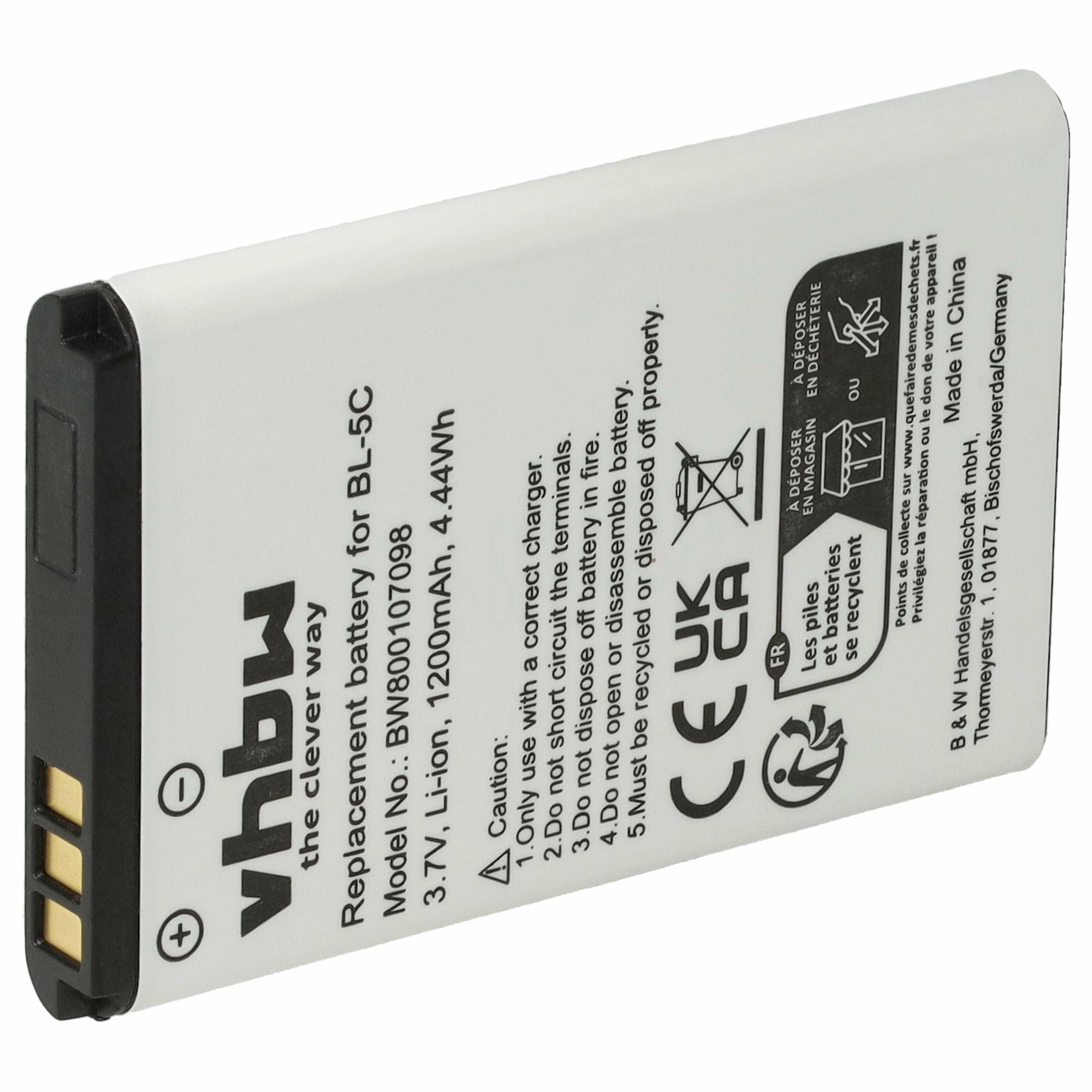 Batterie remplace Alcatel RTR001F01 pour téléphone - 1200mAh 3,7V Li-ion