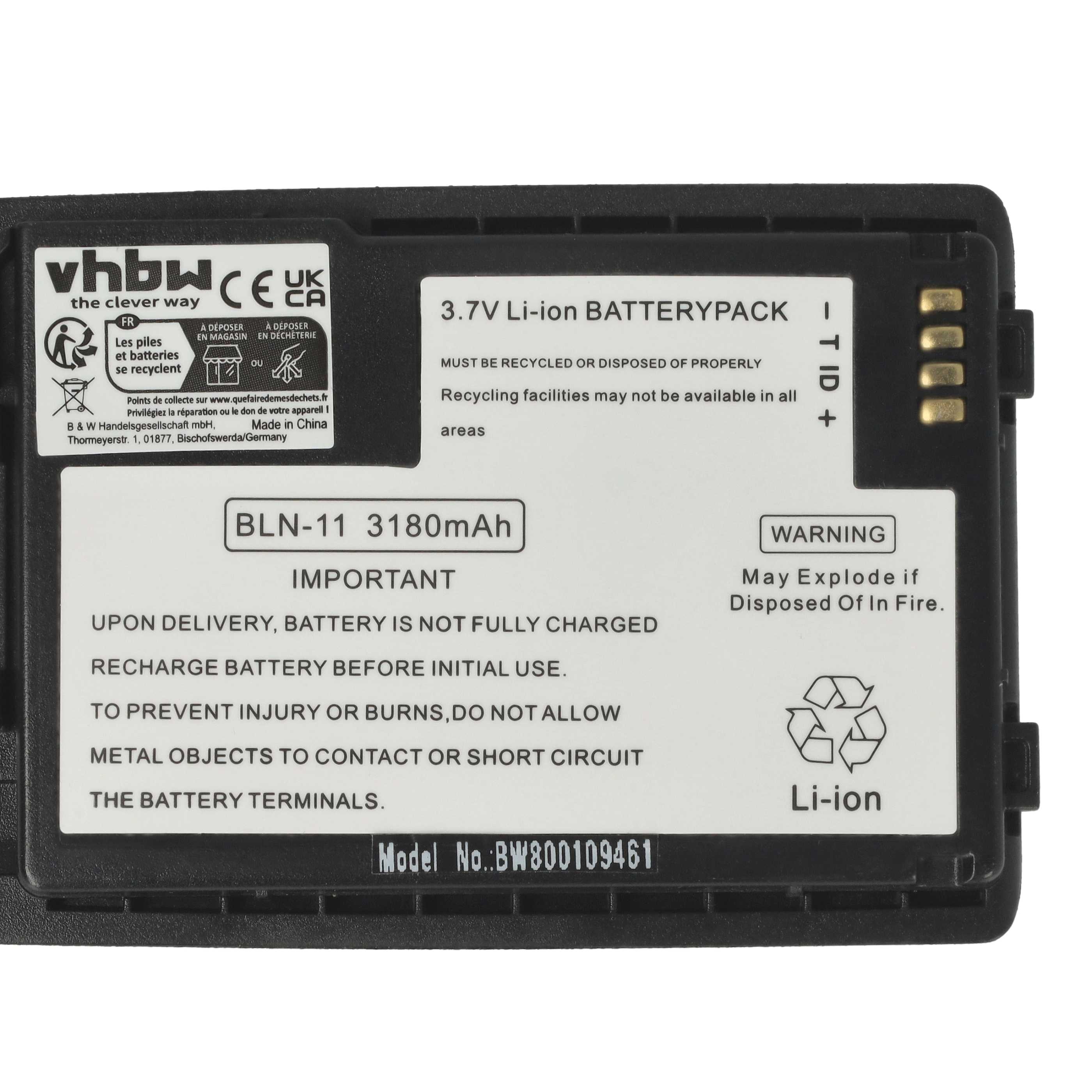 Radio 2x Battery replaces EADS HT9980AA, BLN-11 - 3180 mAh 3.7 V Li-Ion