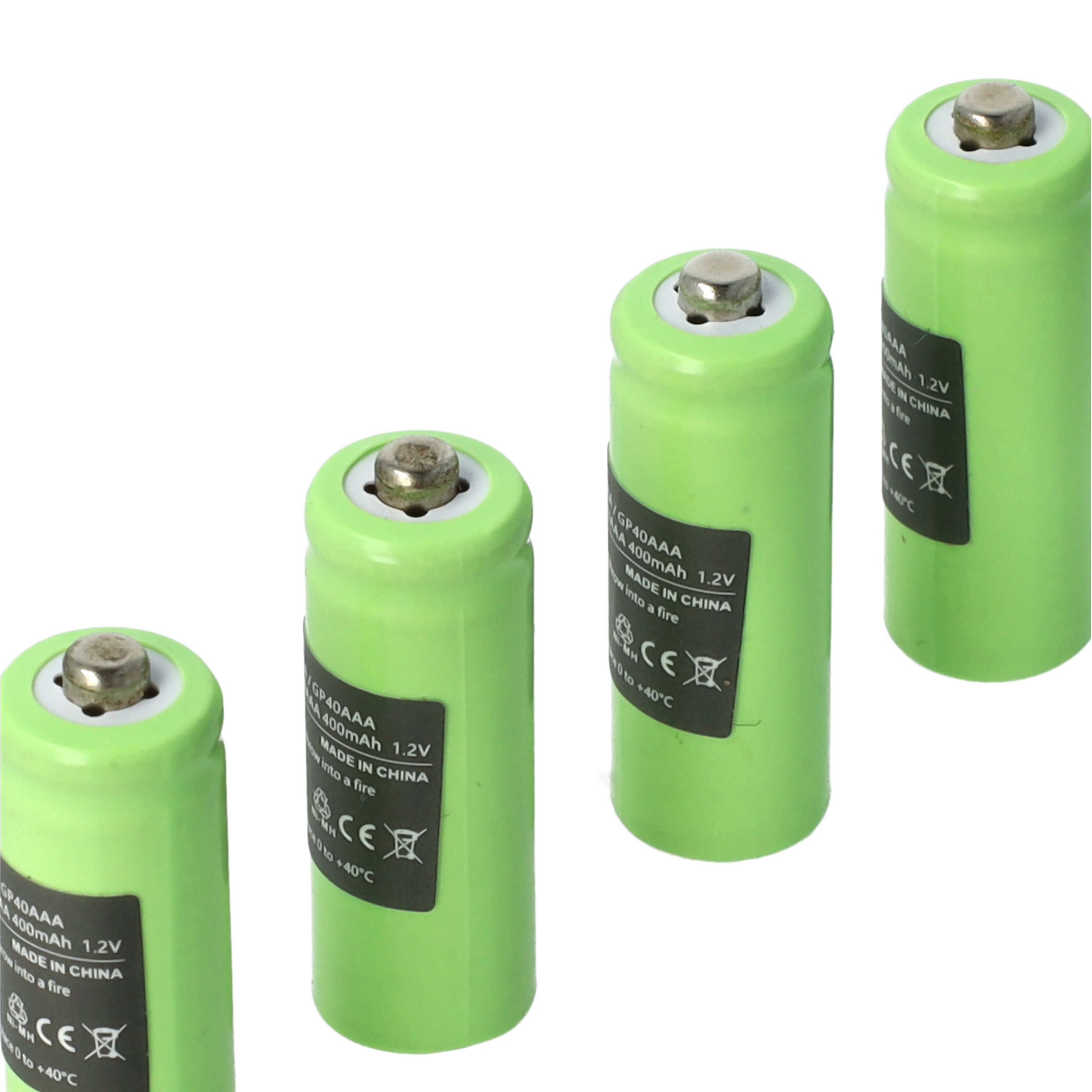 Landline Phone Battery (4 Units) Replacement for Hagenuk GP40AAAMC, GP40AAAM, GP40AAA - 400mAh 1.2V NiMH