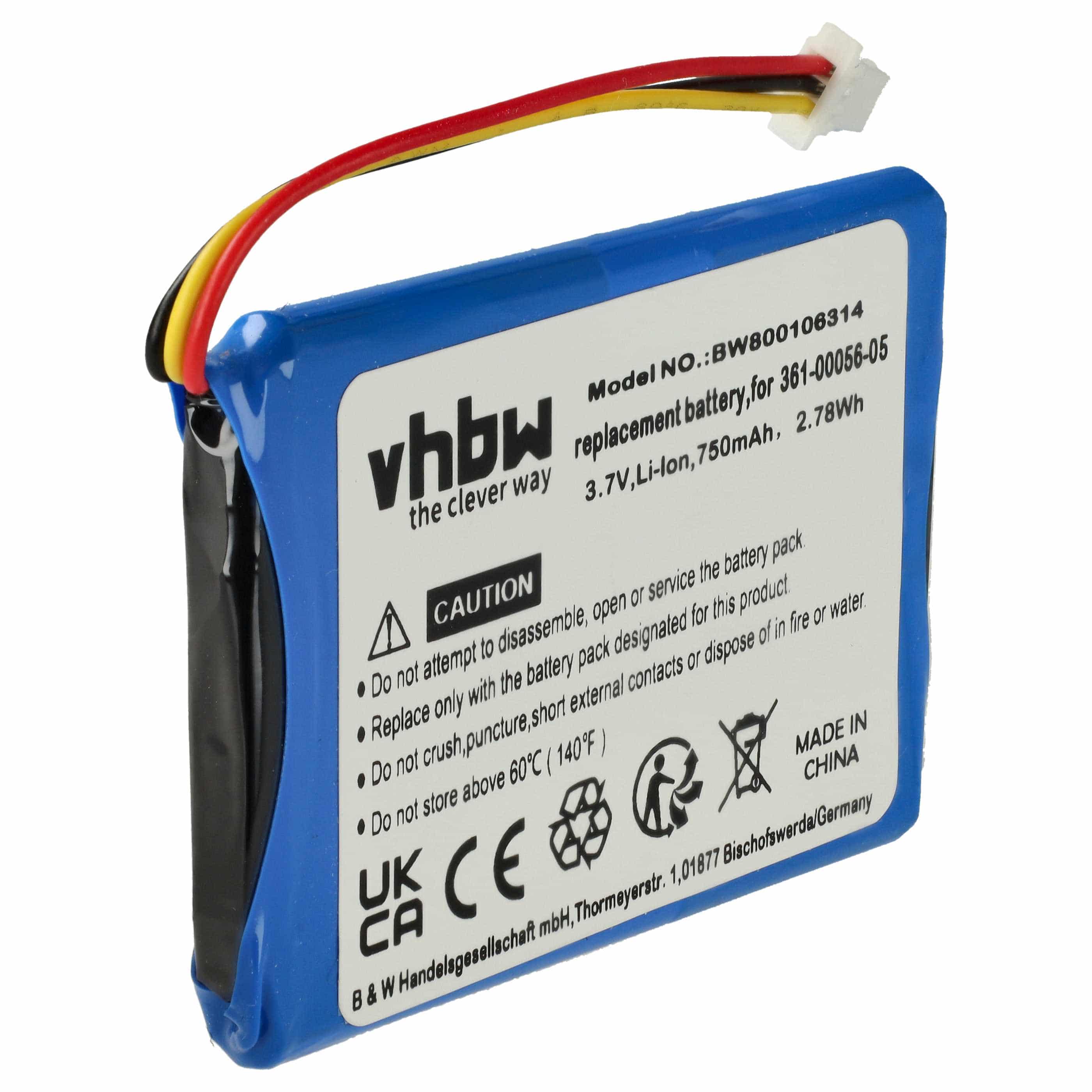 Akumulator do nawigacji GPS zamiennik Garmin 361-00056-11, 361-00056-05 - 750 mAh 3,7 V Li-Ion