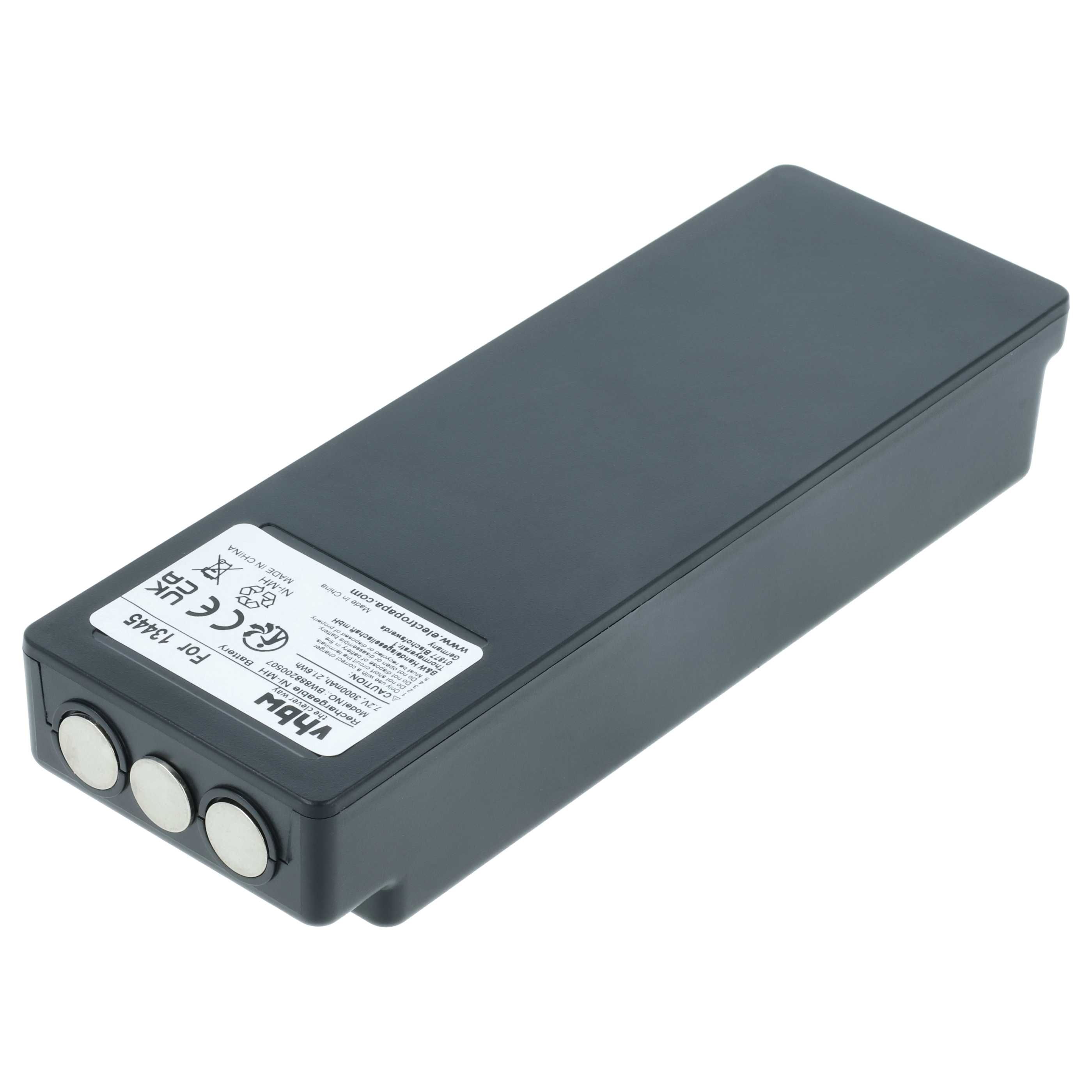 Batería reemplaza Palfinger Scanreco 17162, 1026, 708031757, 16131, 13445 sistema control - 3000mAh 7,2V NiMH