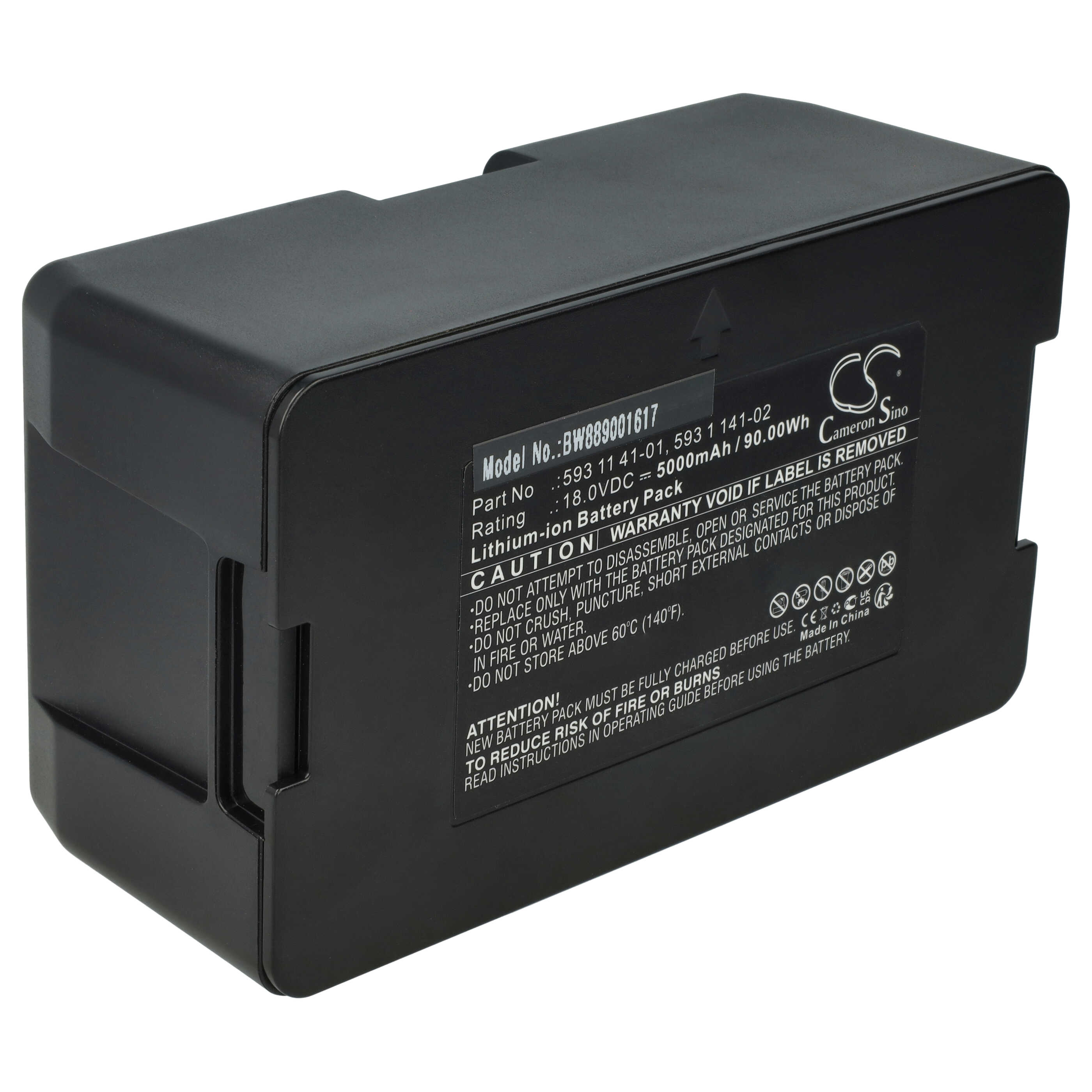 Akku 18V als Ersatz für Husqvarna 593 1 141-02, 593 11 41-04, 593 11 41-03, 593 11 41-01 - 5000mAh Li-Ion