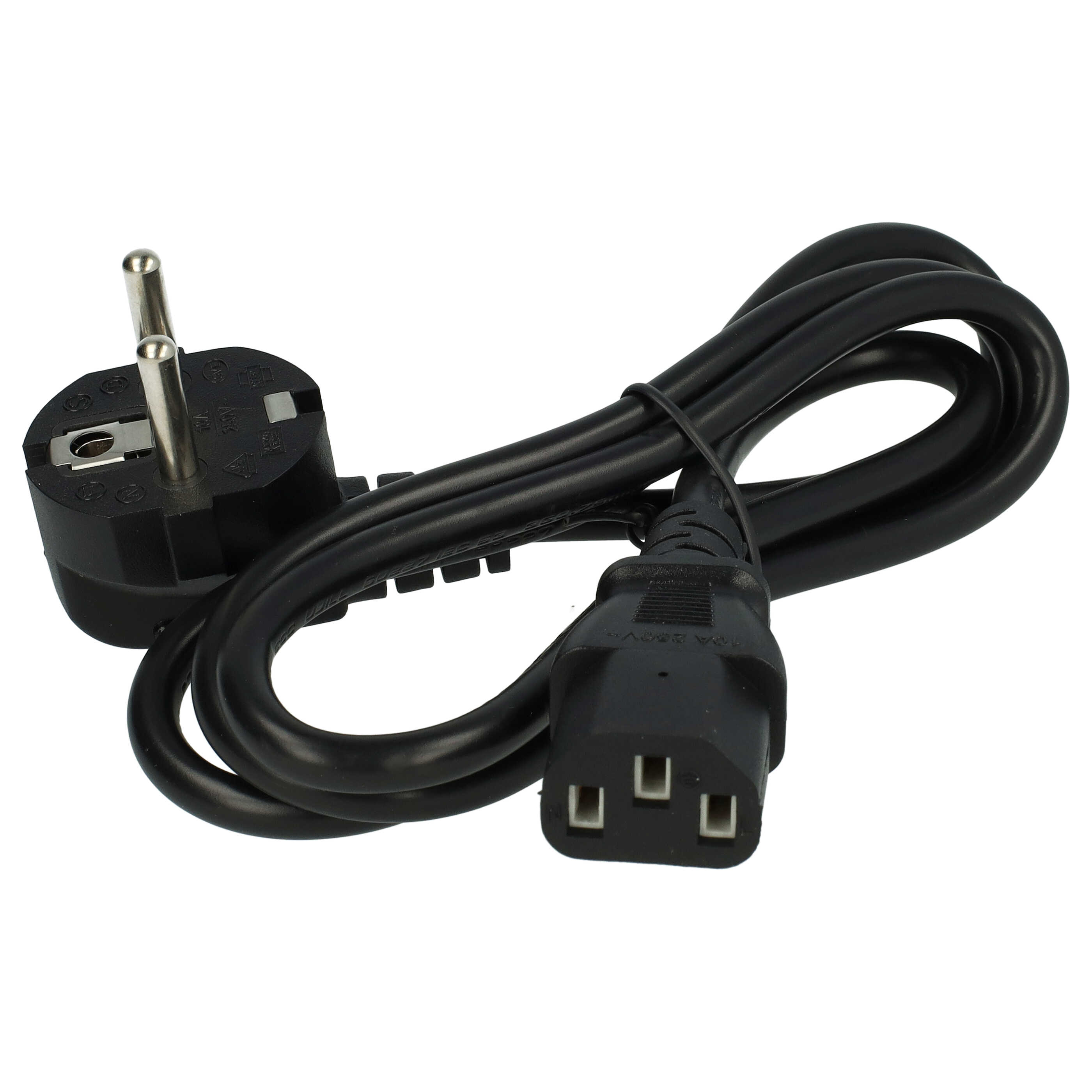 vhbw Câble connecteur euro type F compatible avec appareils électriques comme PC moniteur - Prise C13, 1,2m