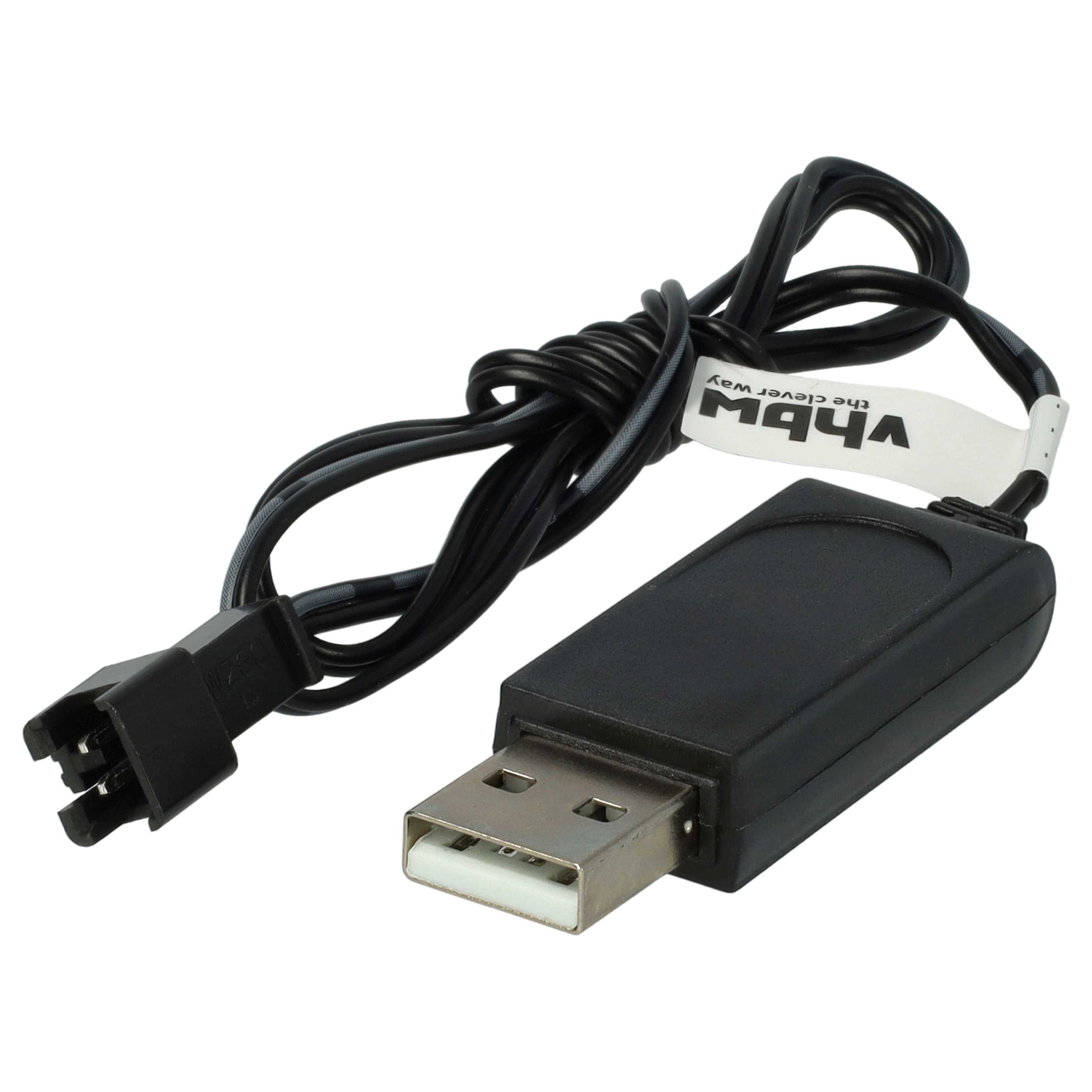 USB-Ladekabel passend für RC-Akkus mit SM-2P-Anschluss, RC-Modellbau Akkupacks - 60cm 4,8V