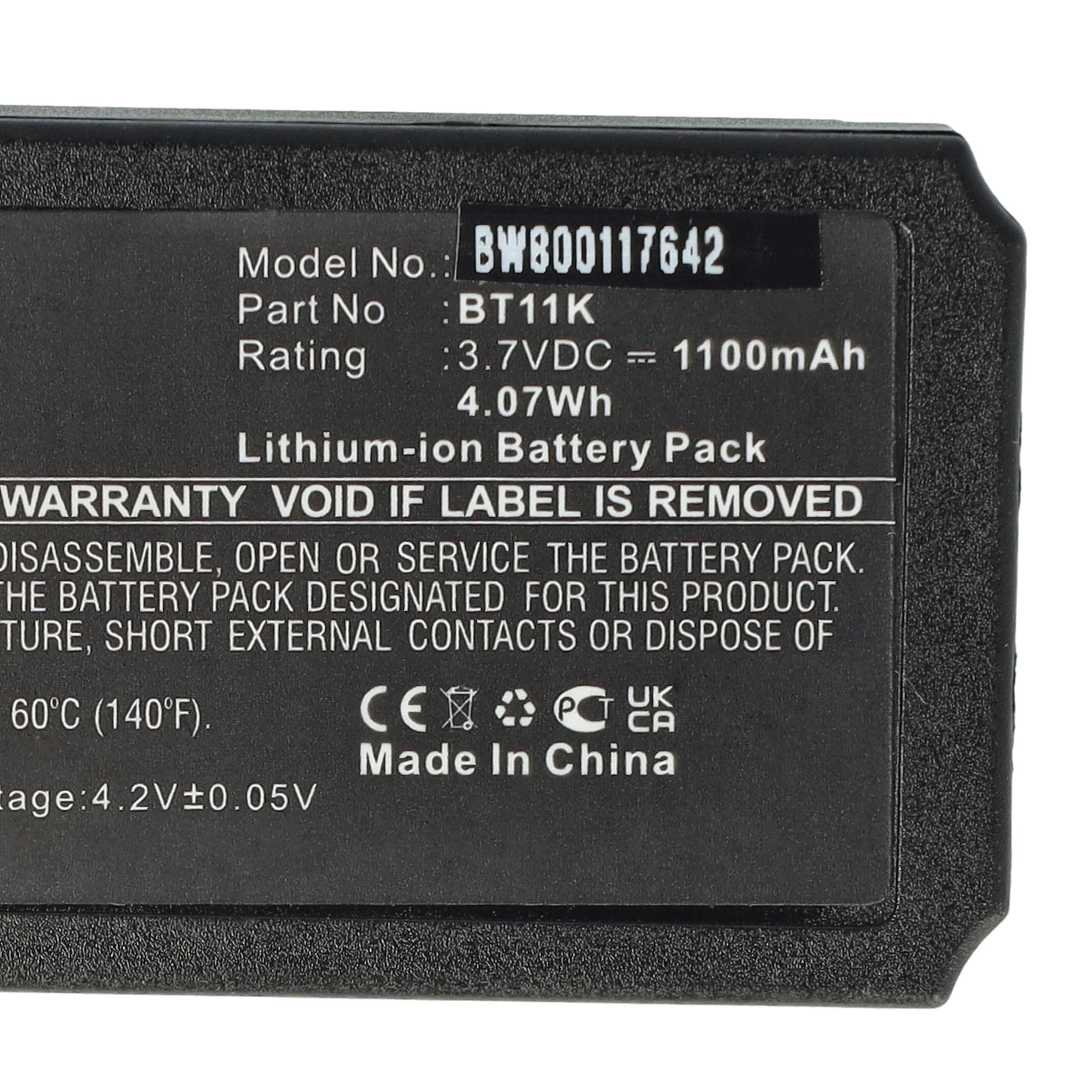 Batterie remplace Danfoss BT11K pour télécomande industrielle - 1100mAh 3,7V Li-ion