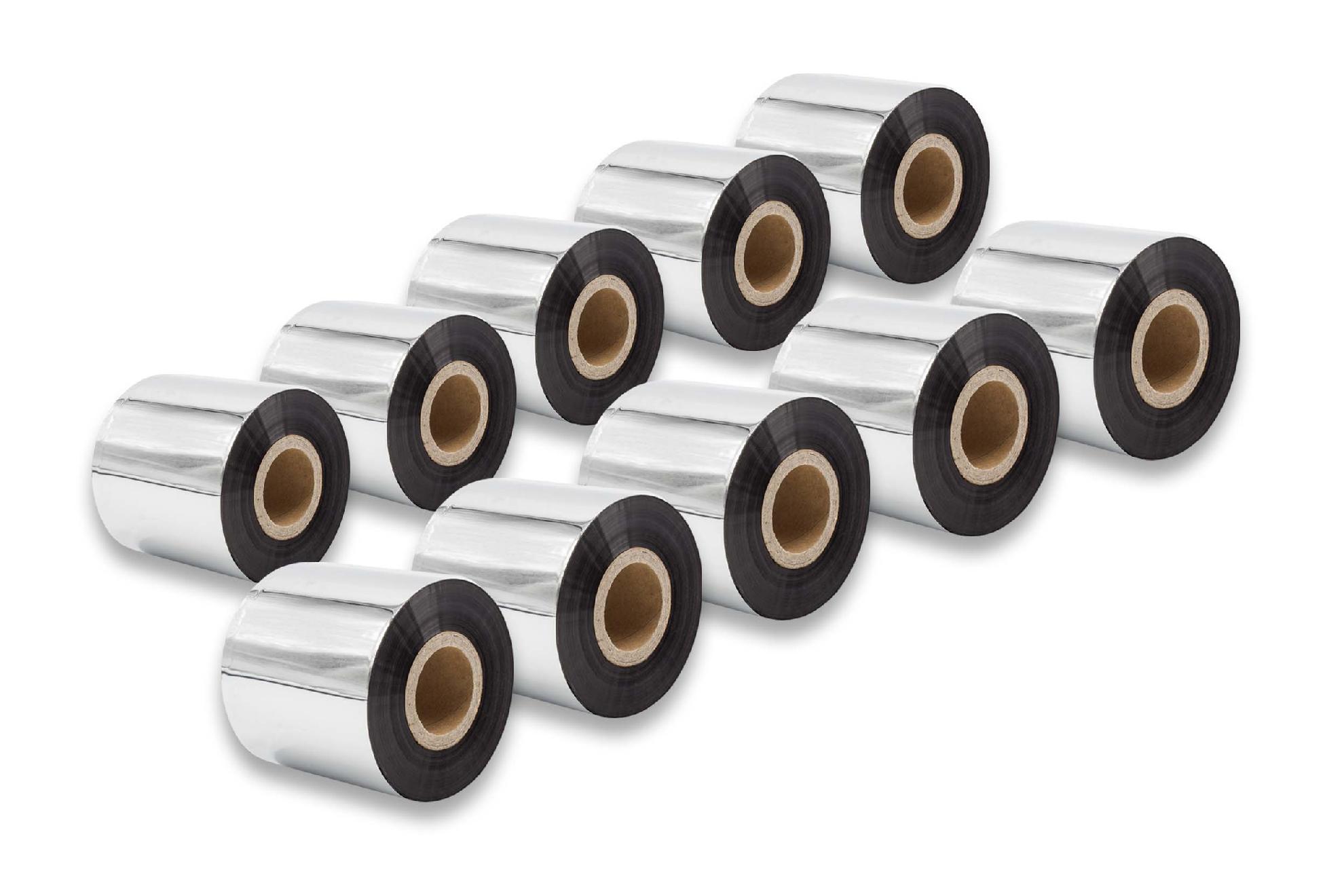 10x Nastro a trasferimento termico per etichettatrice Godex, Printronix, TSC, Valentin - 60mm x 300m cera di q