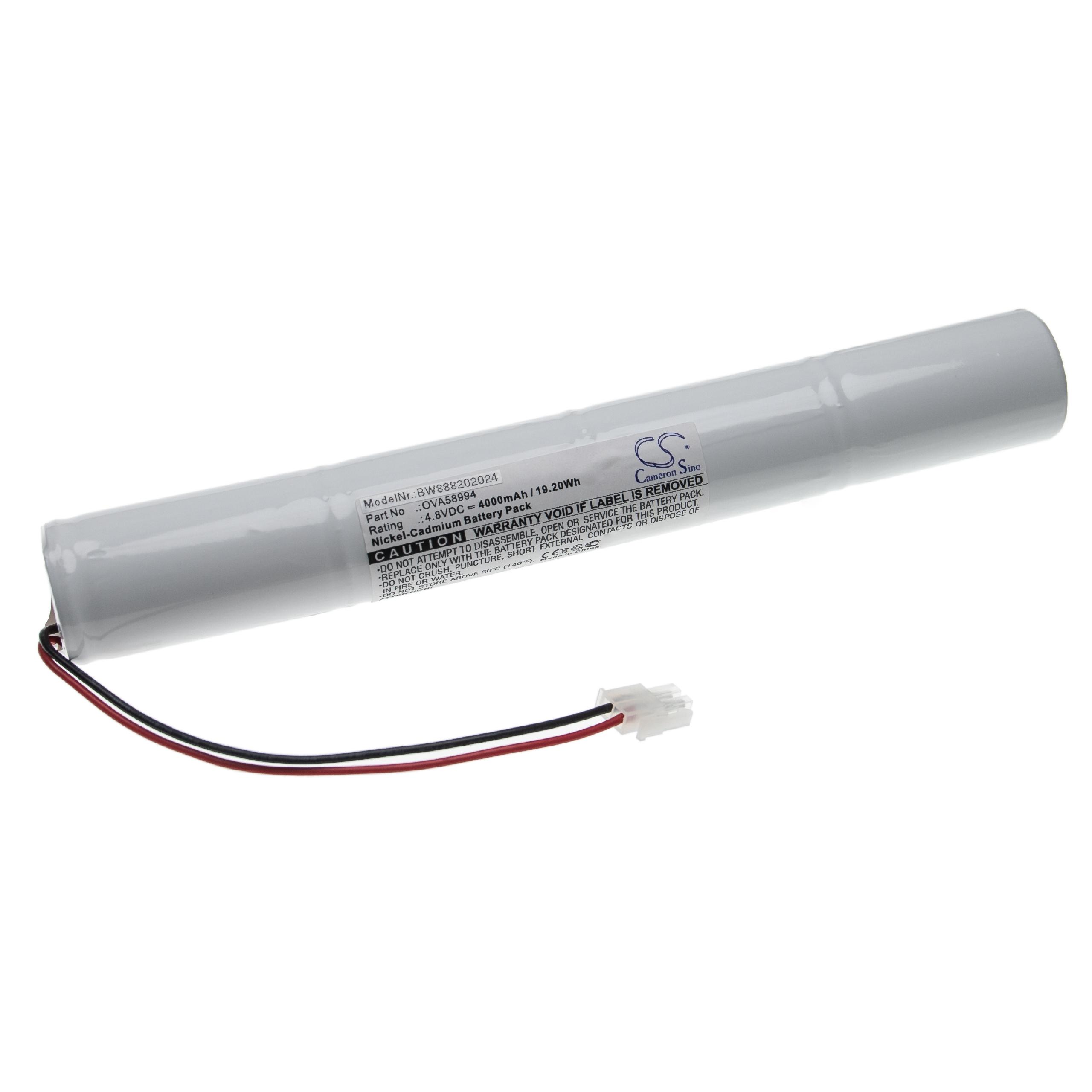 Emergency Light Battery Replacement for Schneider OVA58994 - 4000mAh 4.8V NiCd