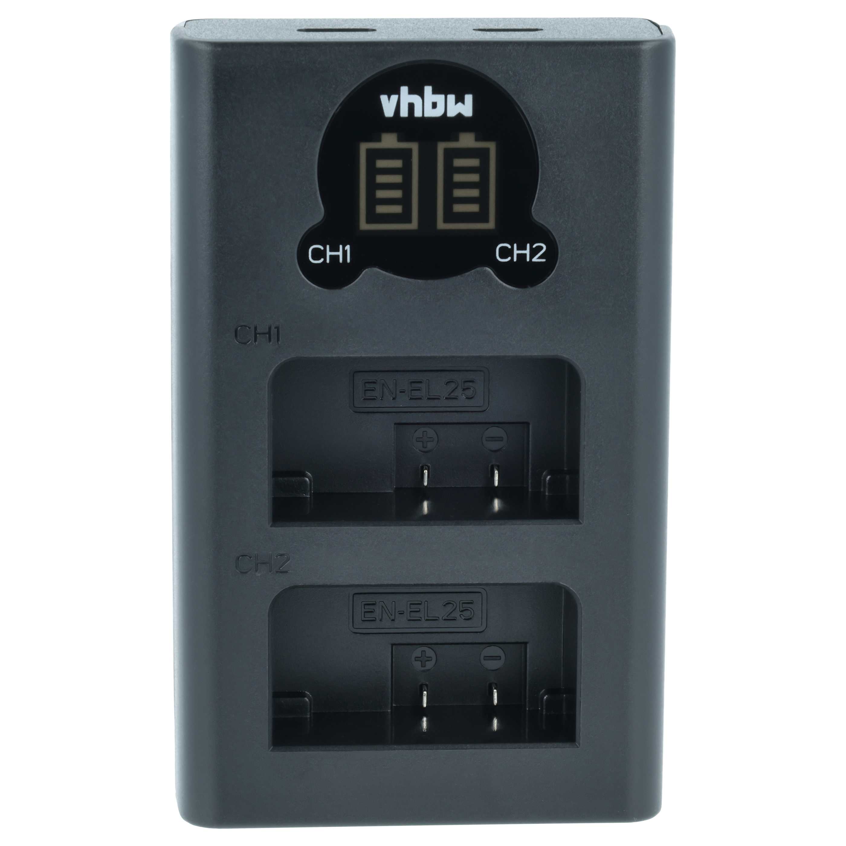 Battery Charger Micro-USB + USB-C + Cable USB-C suitable for Nikon Z50, Z Fc, Z30, Z50 II Digital Camera