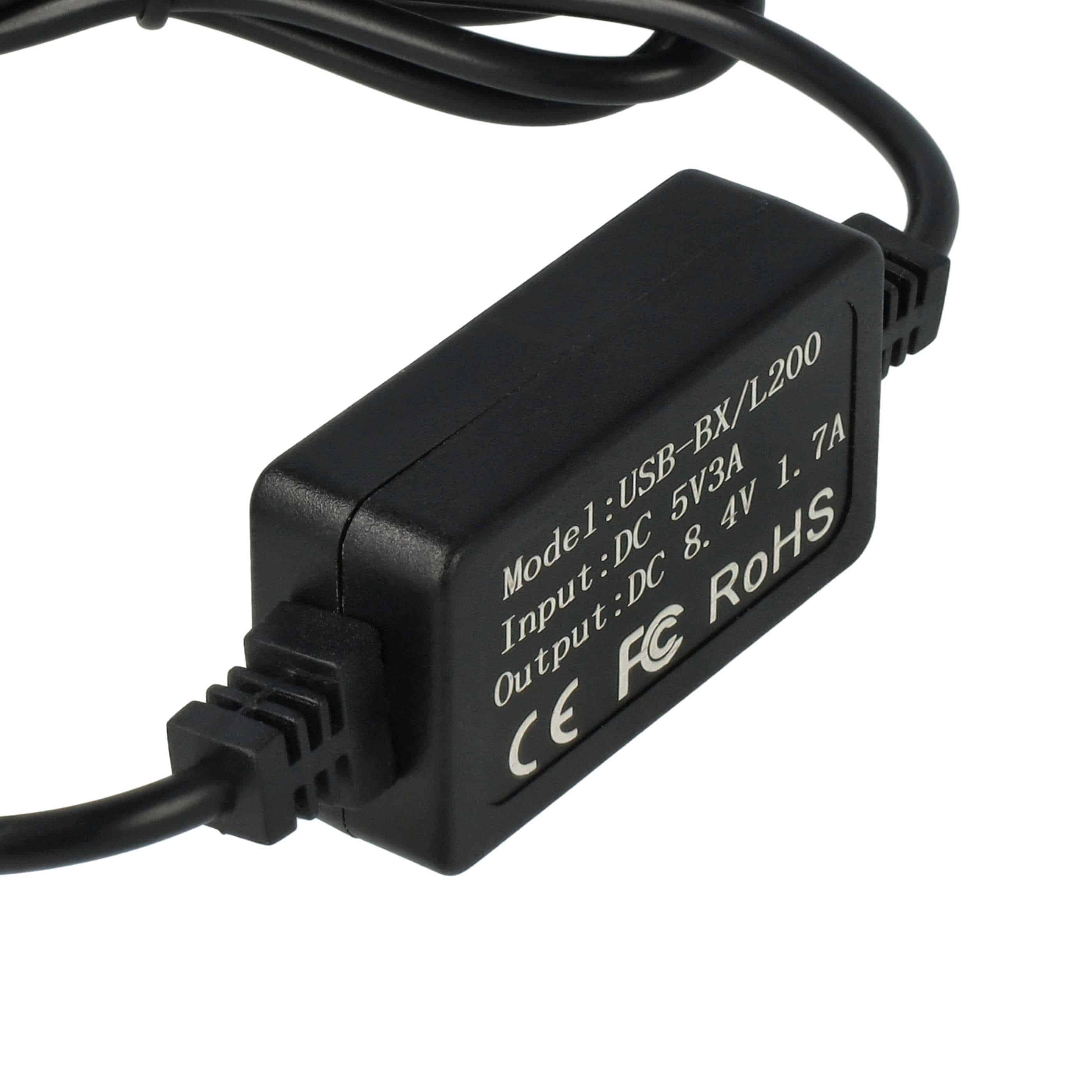 USB Ladekabel als Ersatz für Sony AC-L200, AC-L200B AC-L200C für Sony Kamera, Videokamera, Camcorder - 170 cm