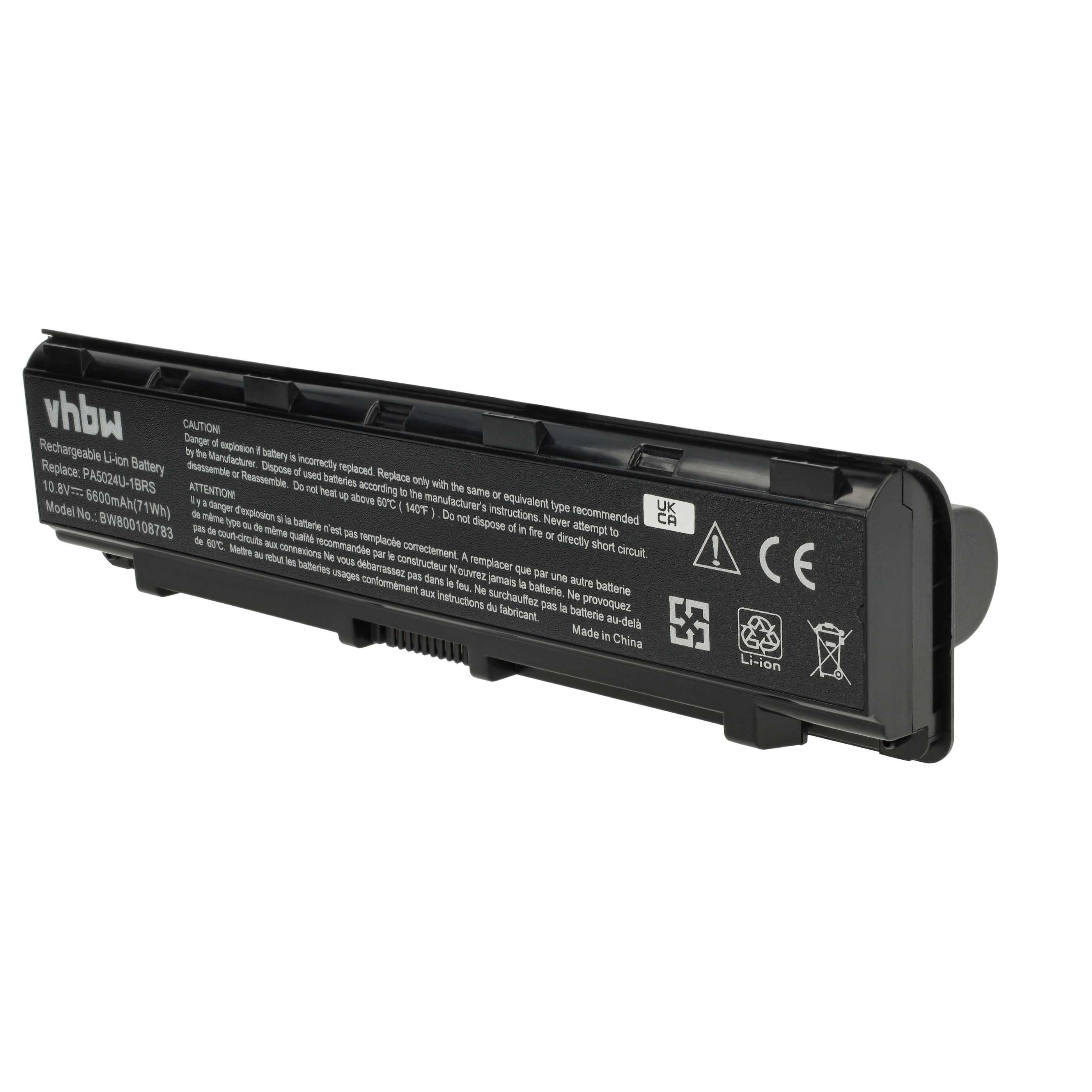Akumulator do laptopa zamiennik Toshiba PA5024U-1BRS, PA5023U-1BRS - 6600 mAh 10,8 V Li-Ion, czarny