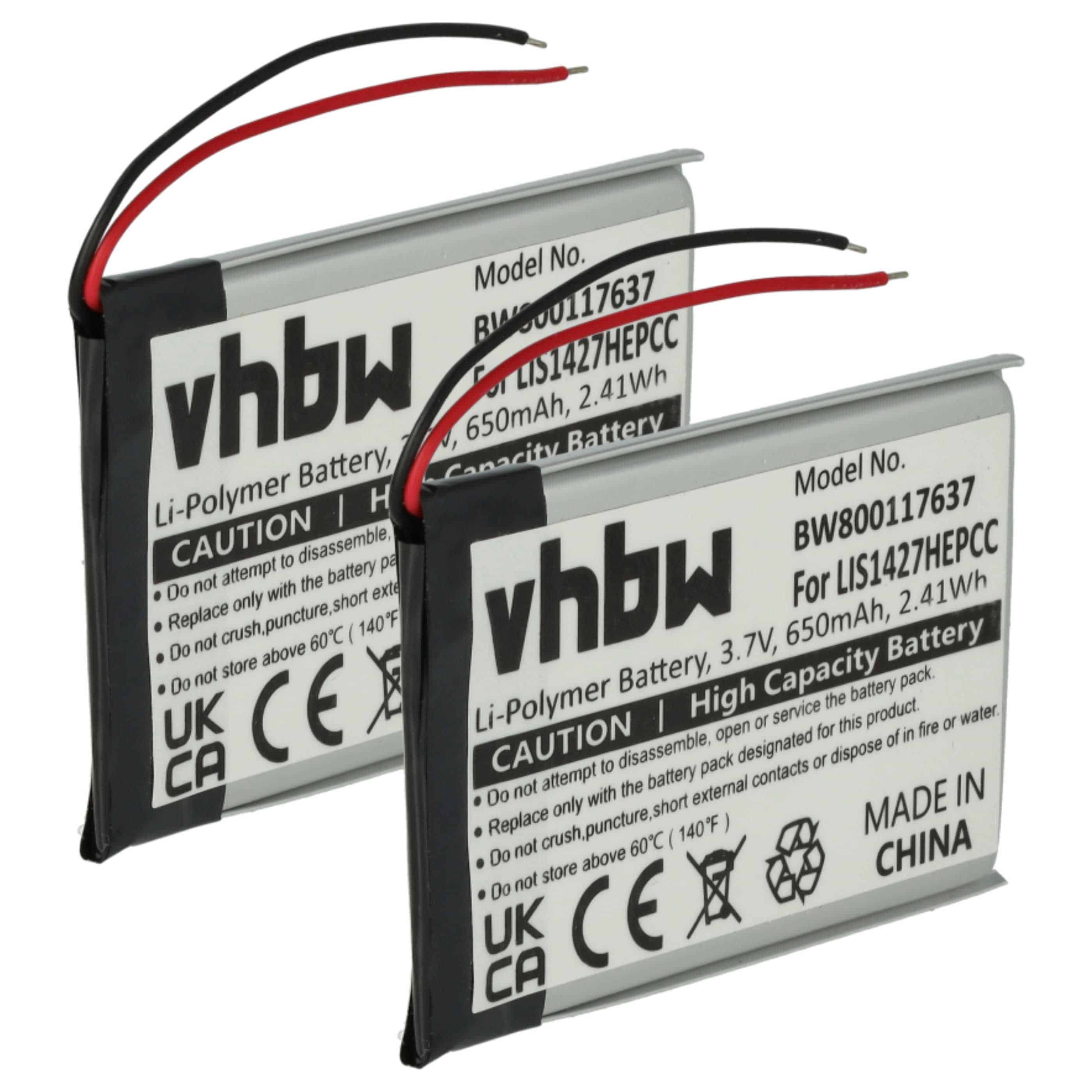 2x Akumulator do słuchawek bezprzewodowych zamiennik Plantronics PR-423350 - 650 mAh 3,7 V LiPo