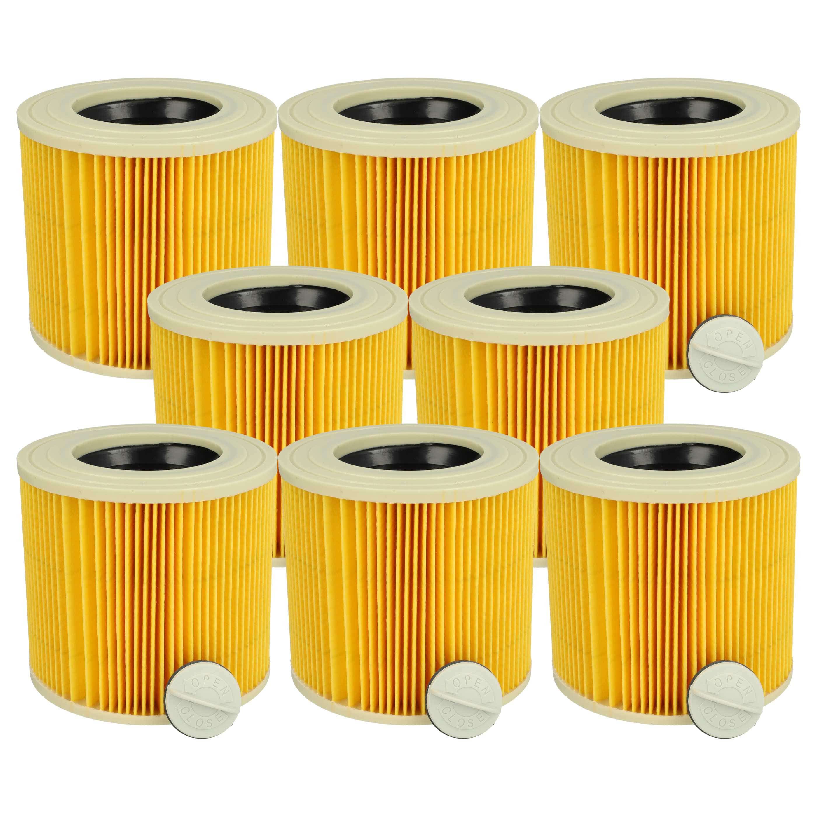 8x Filtro reemplaza Kärcher 2.863-303.0, 6.414-552.0, 6.414-547.0 para aspiradora PowerPlus, amarillo