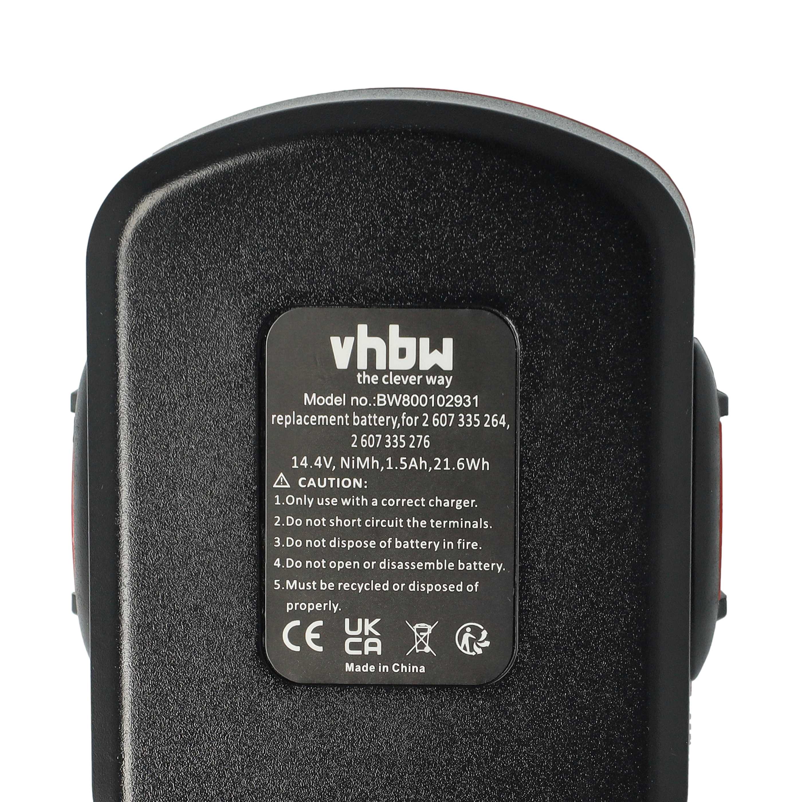 Battery suitable for Bosch GDR, GSB, GSR, PSR - 1500 mAh, 14.4 V, NiMH