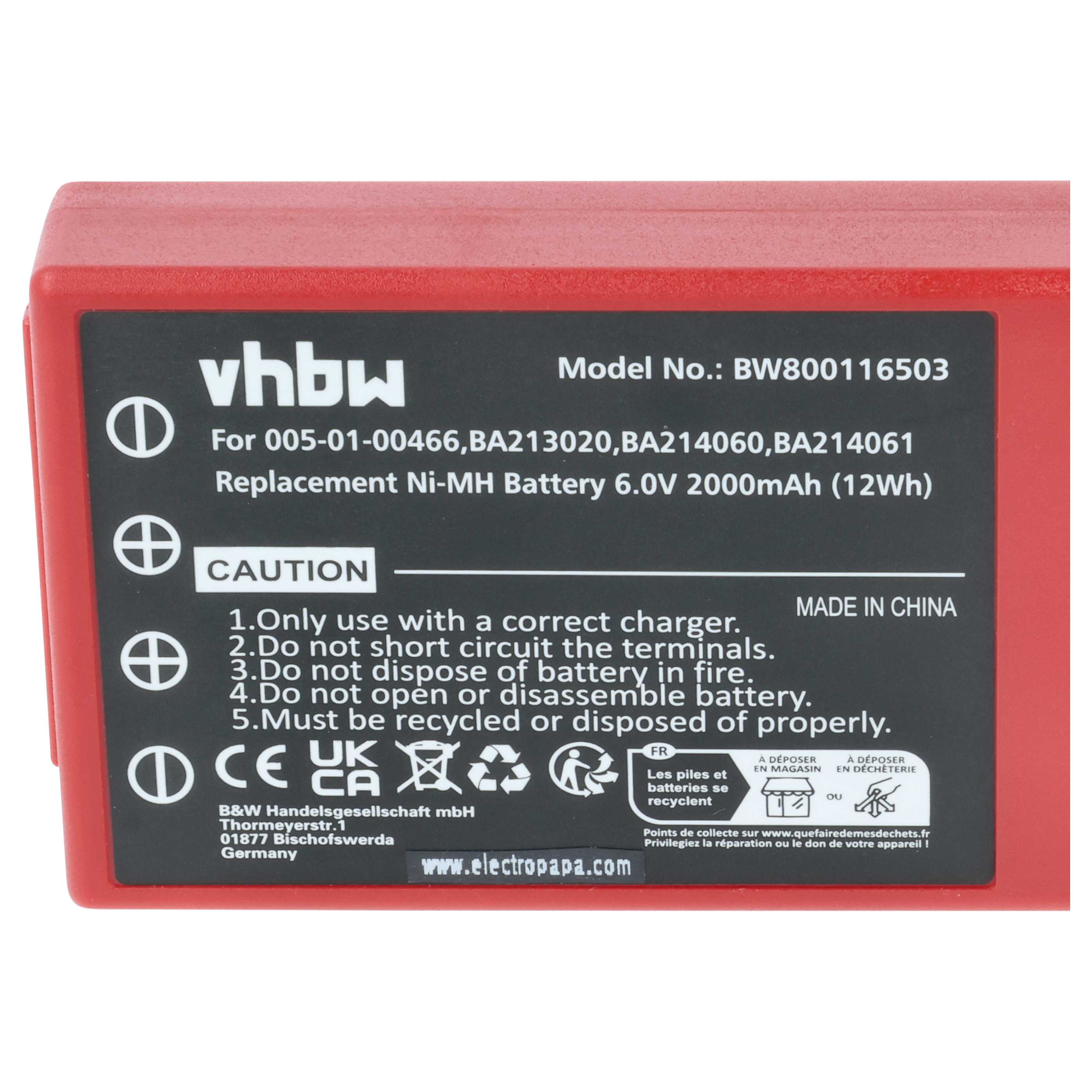 Akku (10 Stück) als Ersatz für HBC 005-01-00466, BA210040 (FuB 10AA), BA210 Steuerung - 2000mAh 6V NiMH