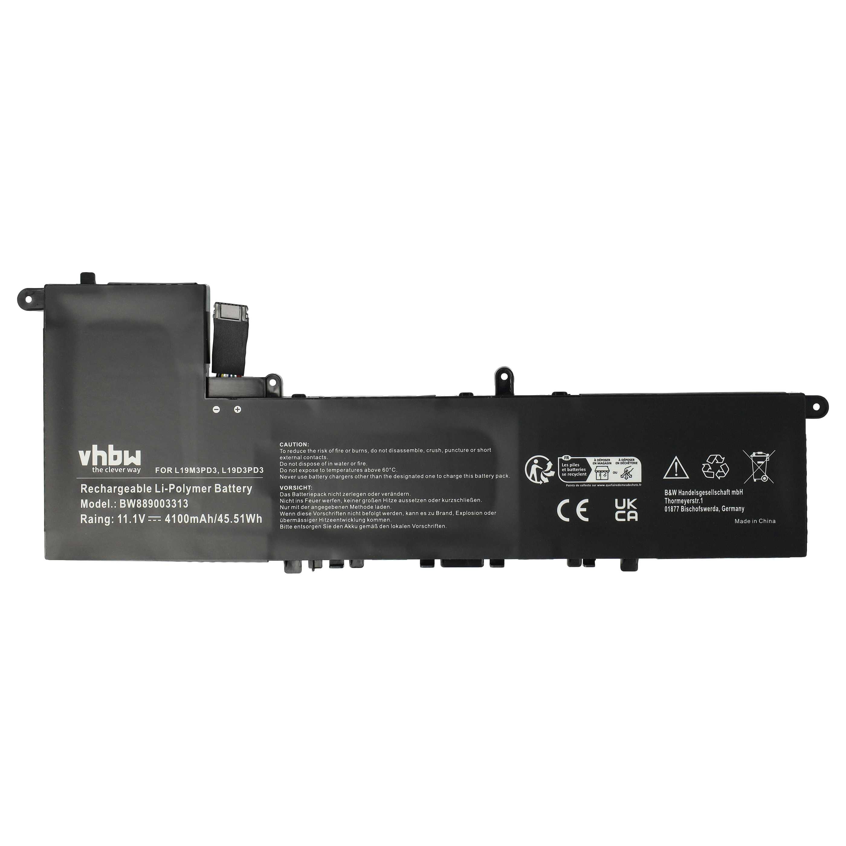 Akumulator do laptopa zamiennik Lenovo L19L3PD3, L19D3PD3, L19M3PD3, SB10V27762 - 4100 mAh 11,1 V LiPo