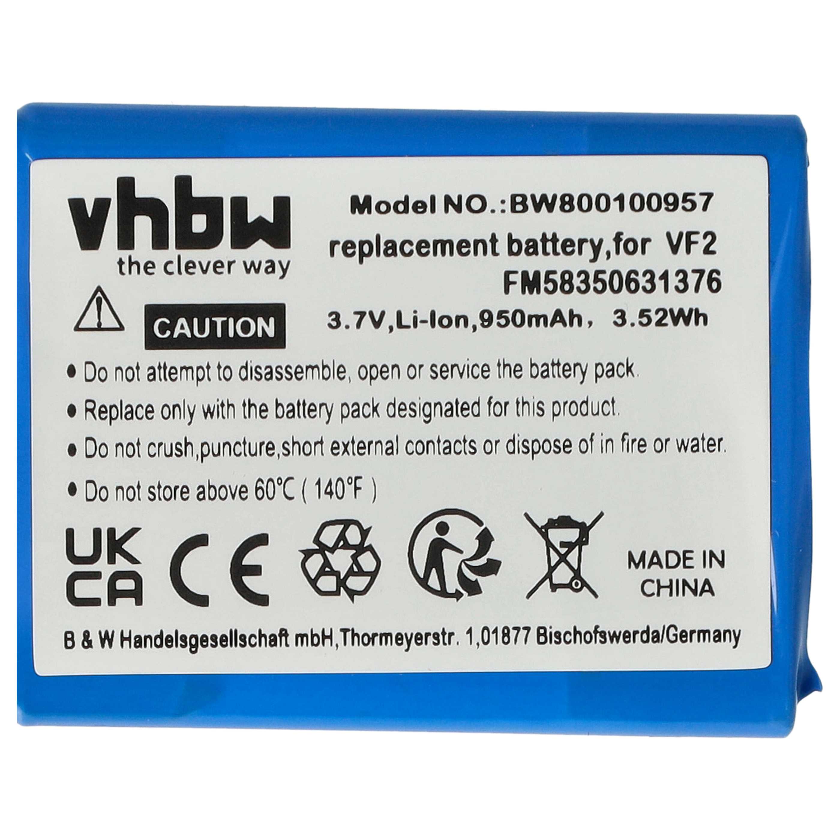 GPS Navigation-Akku als Ersatz für TomTom FM58350631376, VF6S, VF2, AHA11110005, VF6D - 950mAh 3,7V Li-Ion