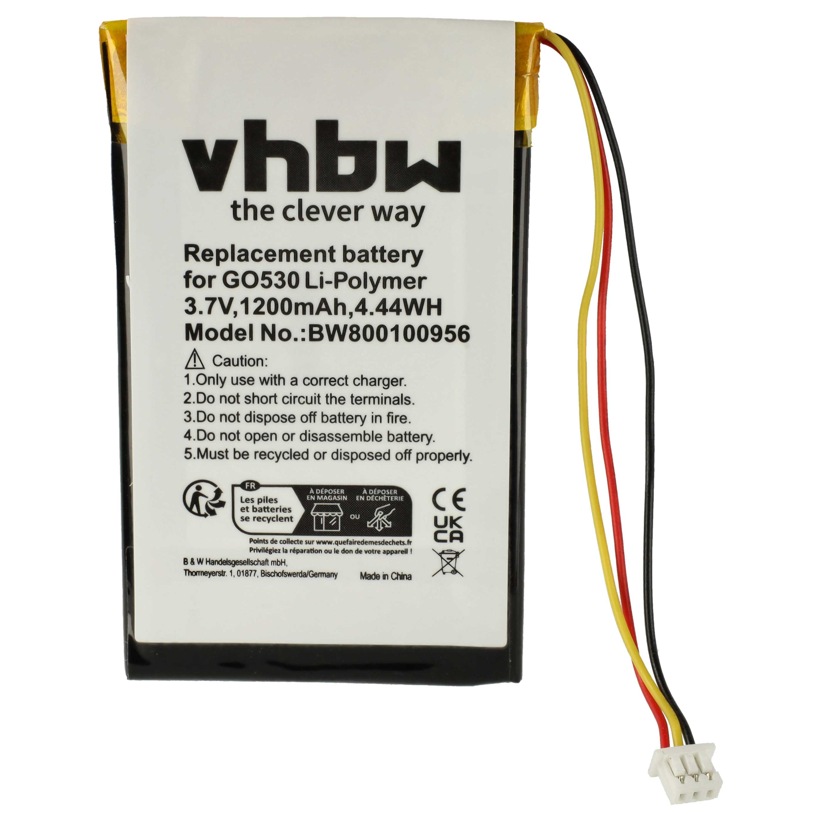 Akumulator do nawigacji GPS zamiennik TomTom 1697461, AHL03714000, VF8 - 1200 mAh 3,7 V LiPo