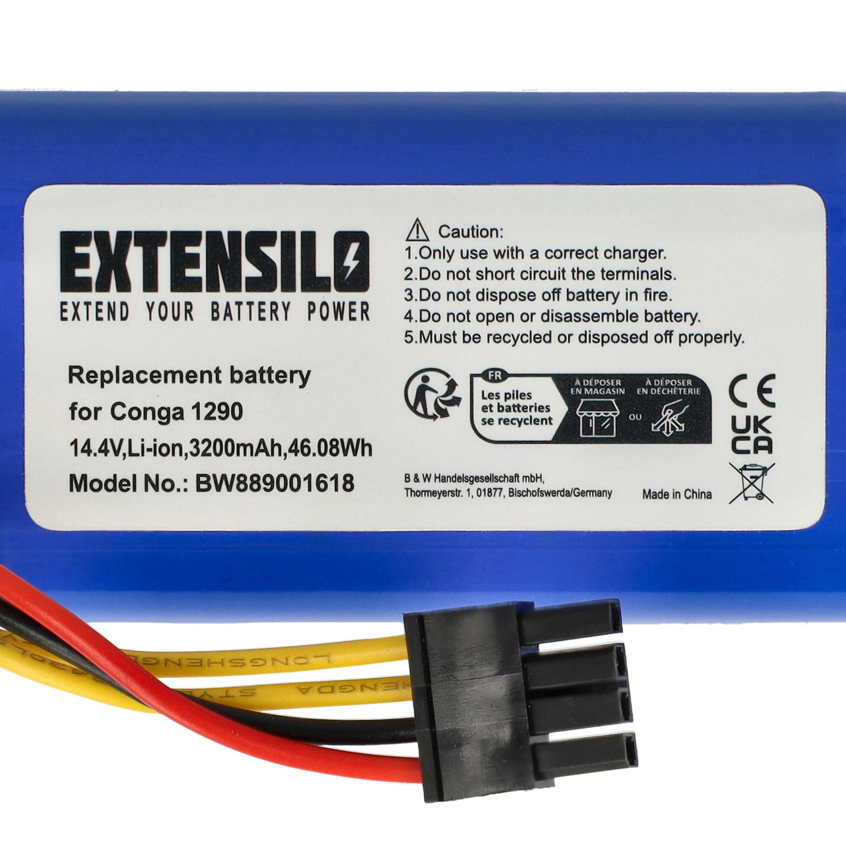 Batteria sostituisce BLAUPUNKT 6.60.40.04-0, 6.60.40.05-0 per robot aspiratore - 3200mAh 14,4V Li-Ion
