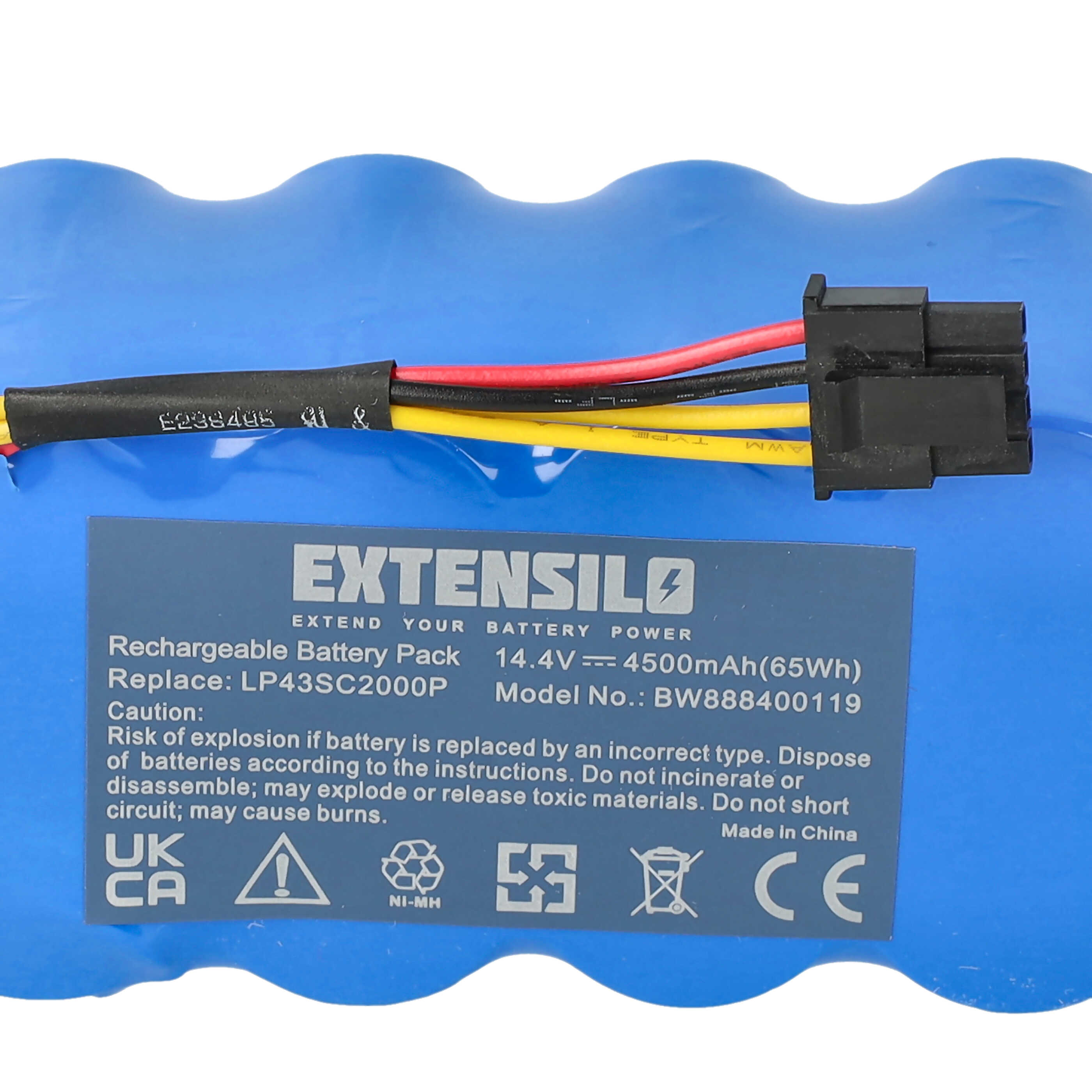 Battery Replacement for Ariete AT5186005100 for - 4500mAh, 14.4V, NiMH