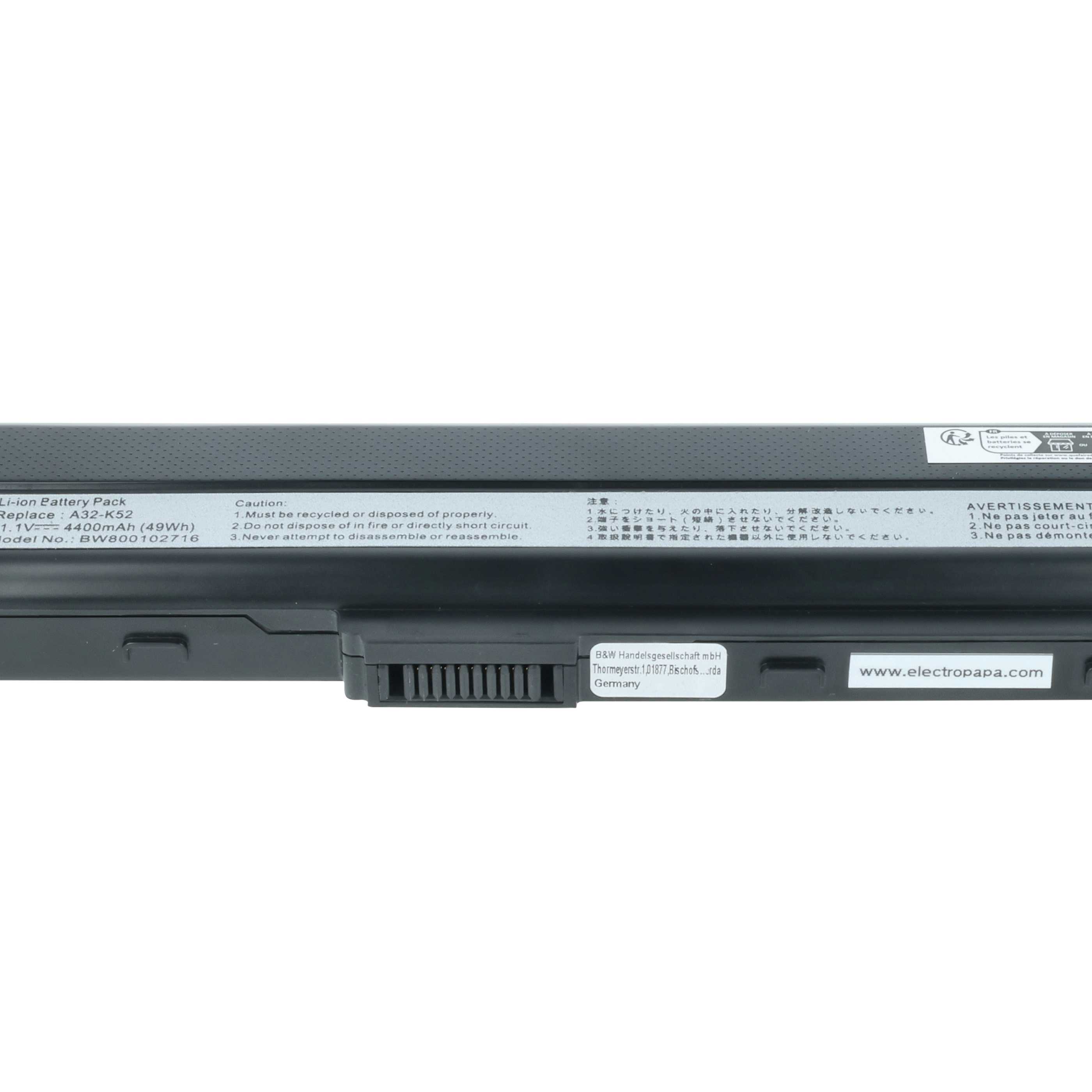 Akumulator do laptopa zamiennik Asus 70-NXM1B2200Z, A31-K42, A31-B53, 90-NXM1B2000Y - 4400 mAh 11,1 V Li-Ion