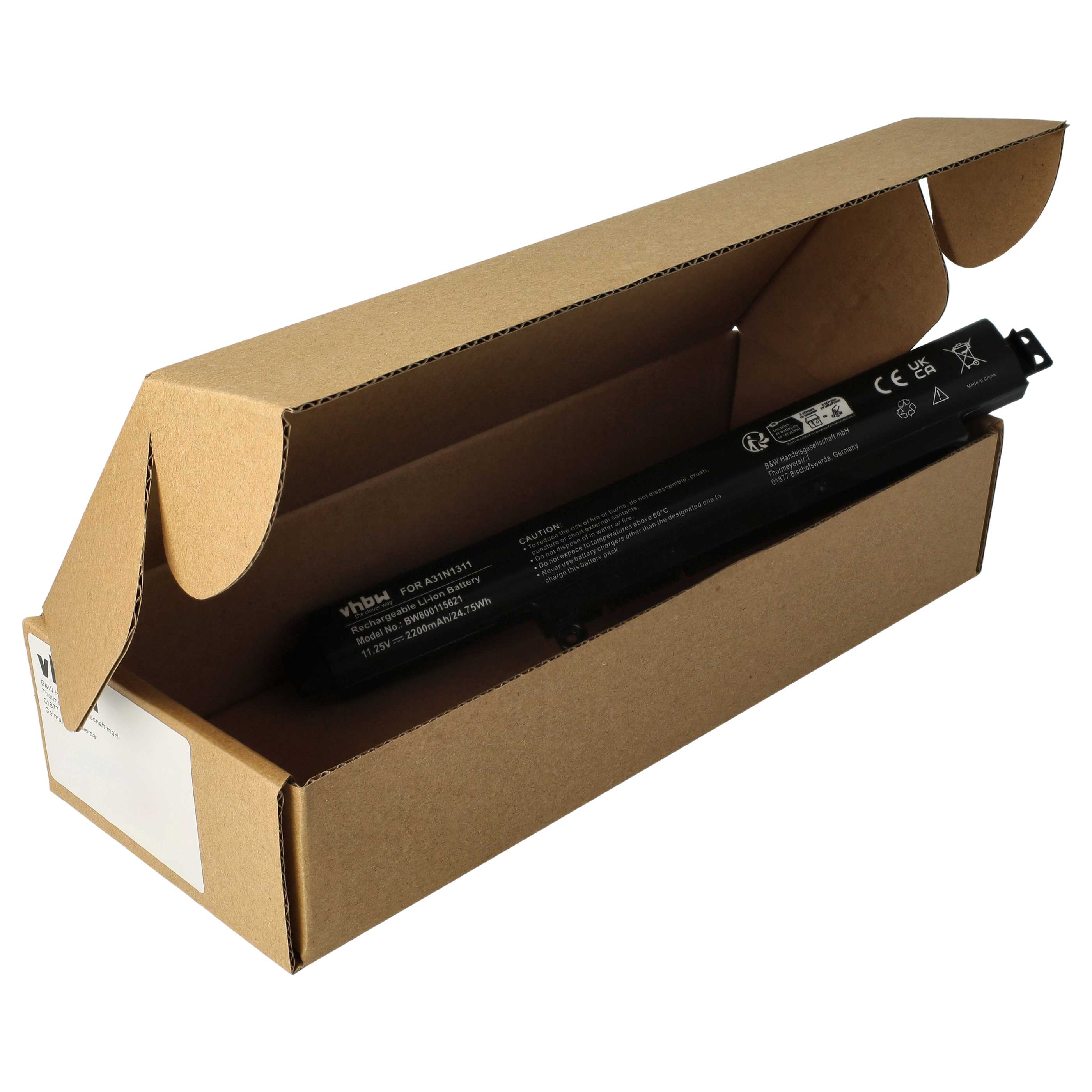 Akumulator do laptopa zamiennik Asus 0B110-00260200, A31N1311, A31LM25 - 2200 mAh 11,25 V Li-Ion, czarny