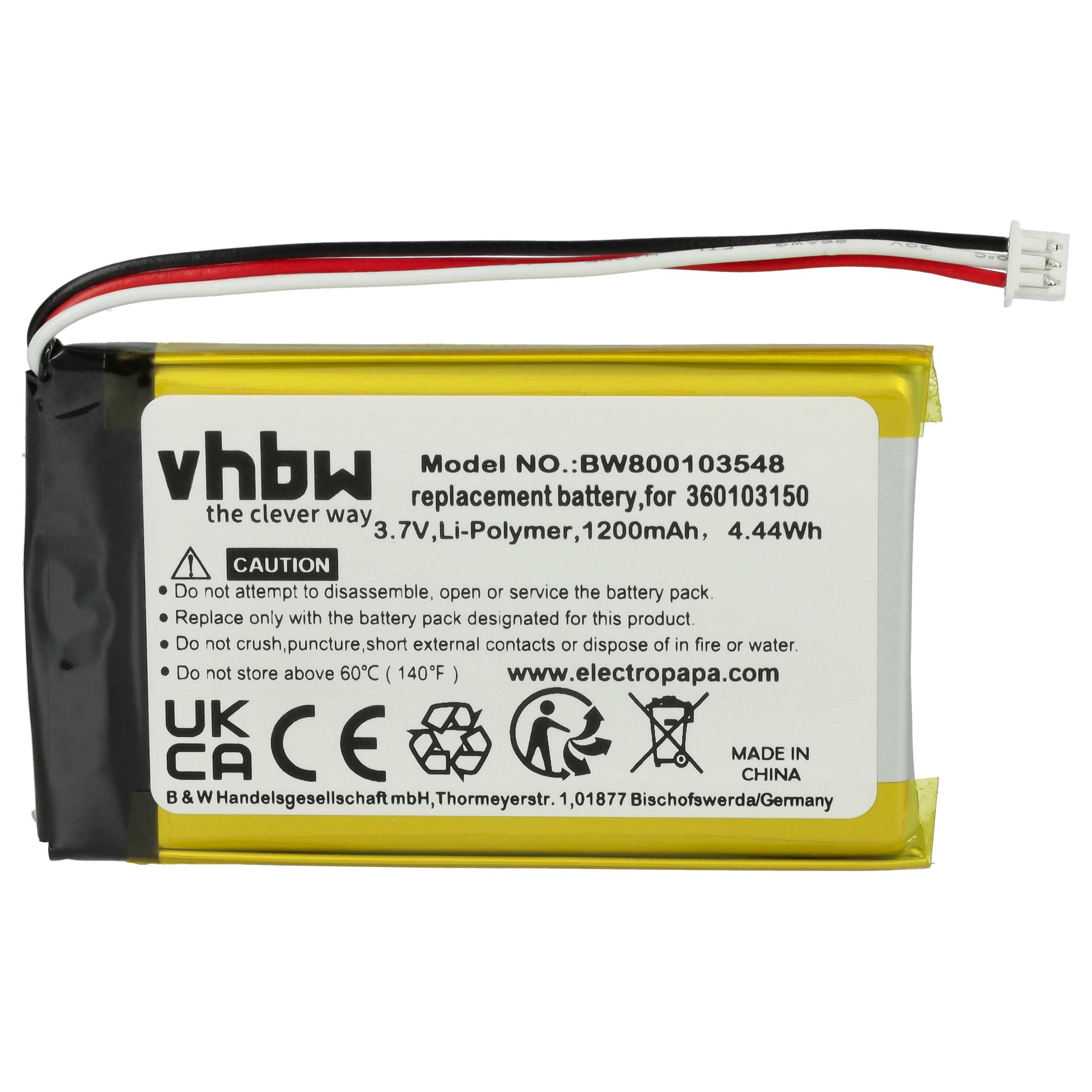 Akumulator do nawigacji GPS zamiennik TomTom 360103150 - 1200 mAh 3,7 V Li-Ion