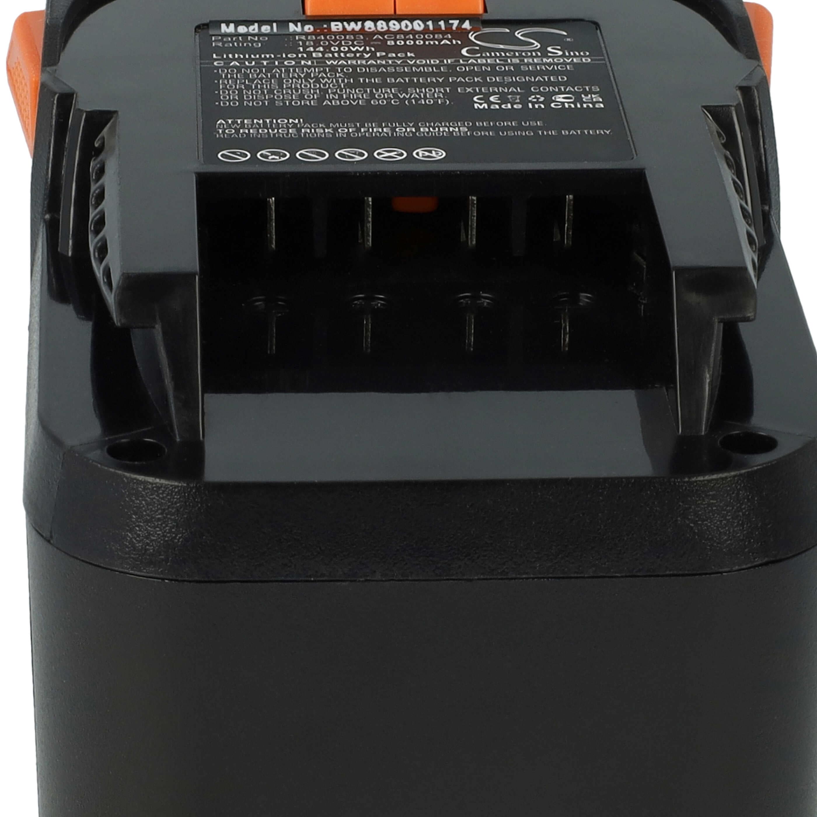 Batterie remplace AEG L1815R, L1830R outil électrique Ridgid - 8Ah 18V Li-ion