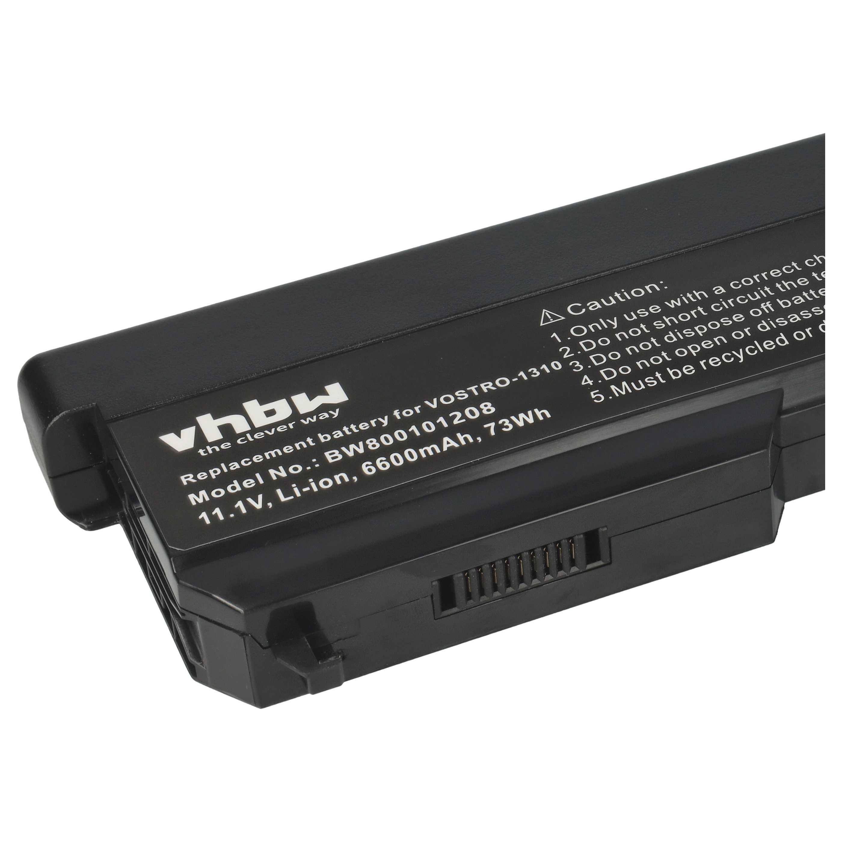 Batteria sostituisce Dell 312-0724, 0K738H, 0N950C, 0N956C, 0N958C per notebook - 6600mAh 11,1V Li-Ion nero