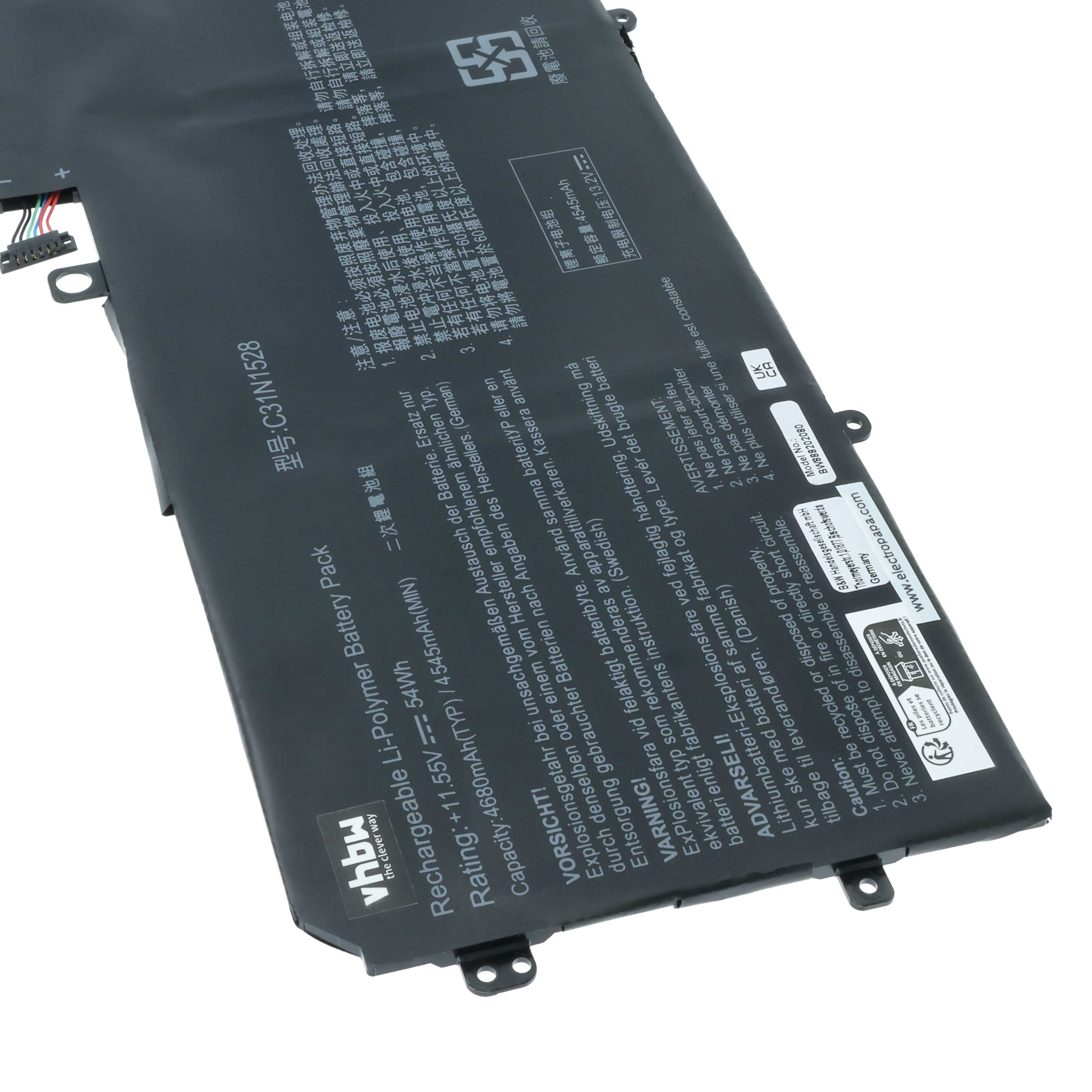 Akumulator do laptopa zamiennik Asus 0B200-02080000, C31N1538, C31Pq9H - 4680 mAh 11,55 V LiPo, czarny