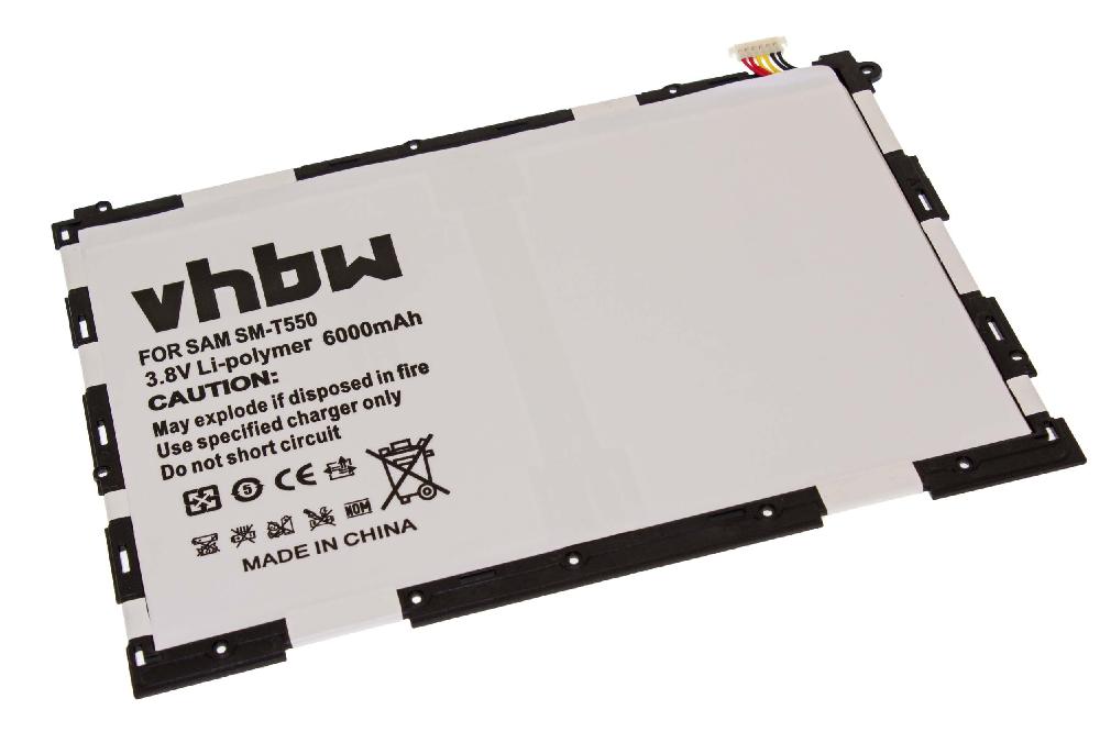 Batterie remplace Samsung EB-BT550ABE, EB-BT550ABA pour tablette - 6000mAh 3,8V Li-polymère