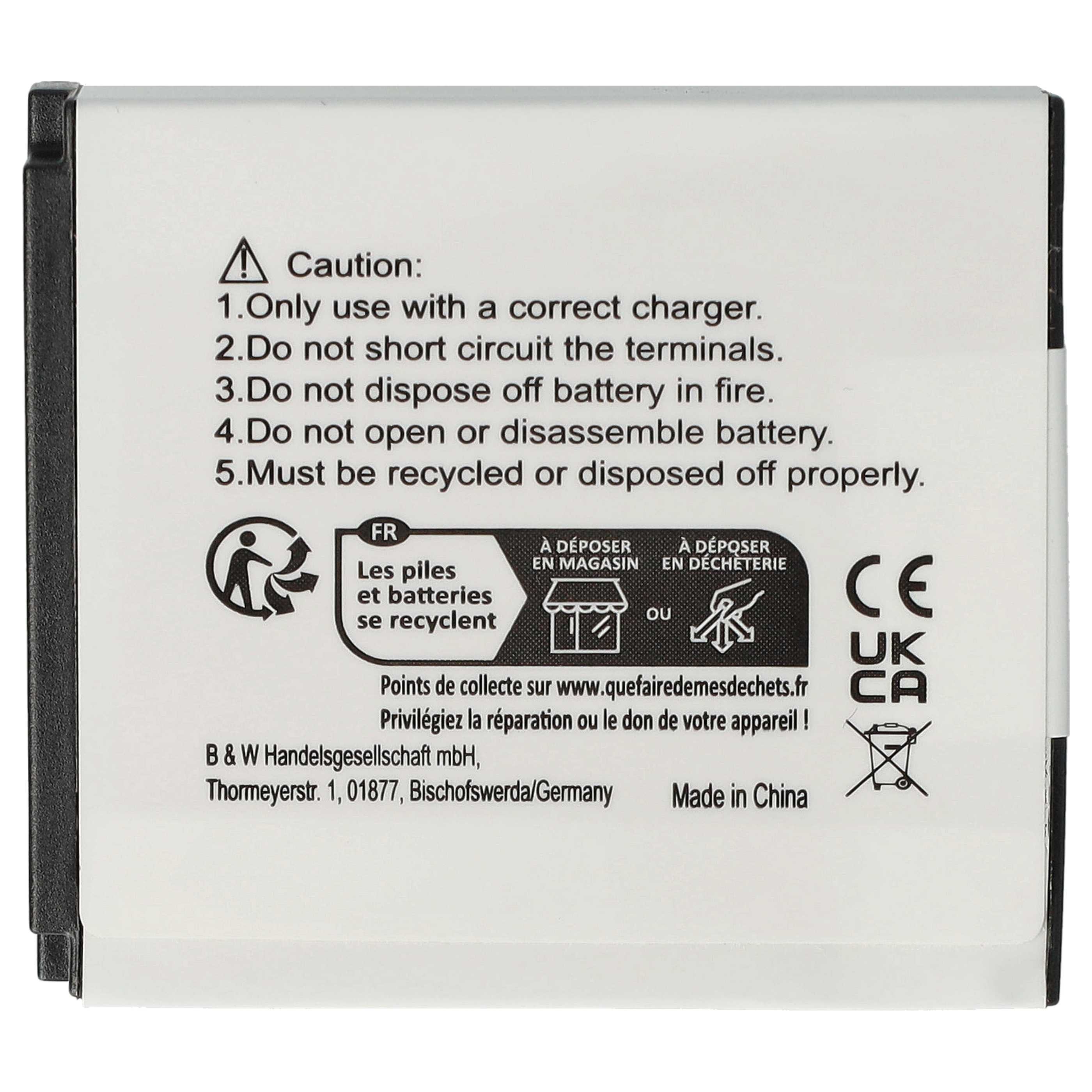 Videocamera Battery Replacement for Samsung IA-BP125A - 1100 mAh 3.6 V Li-Ion