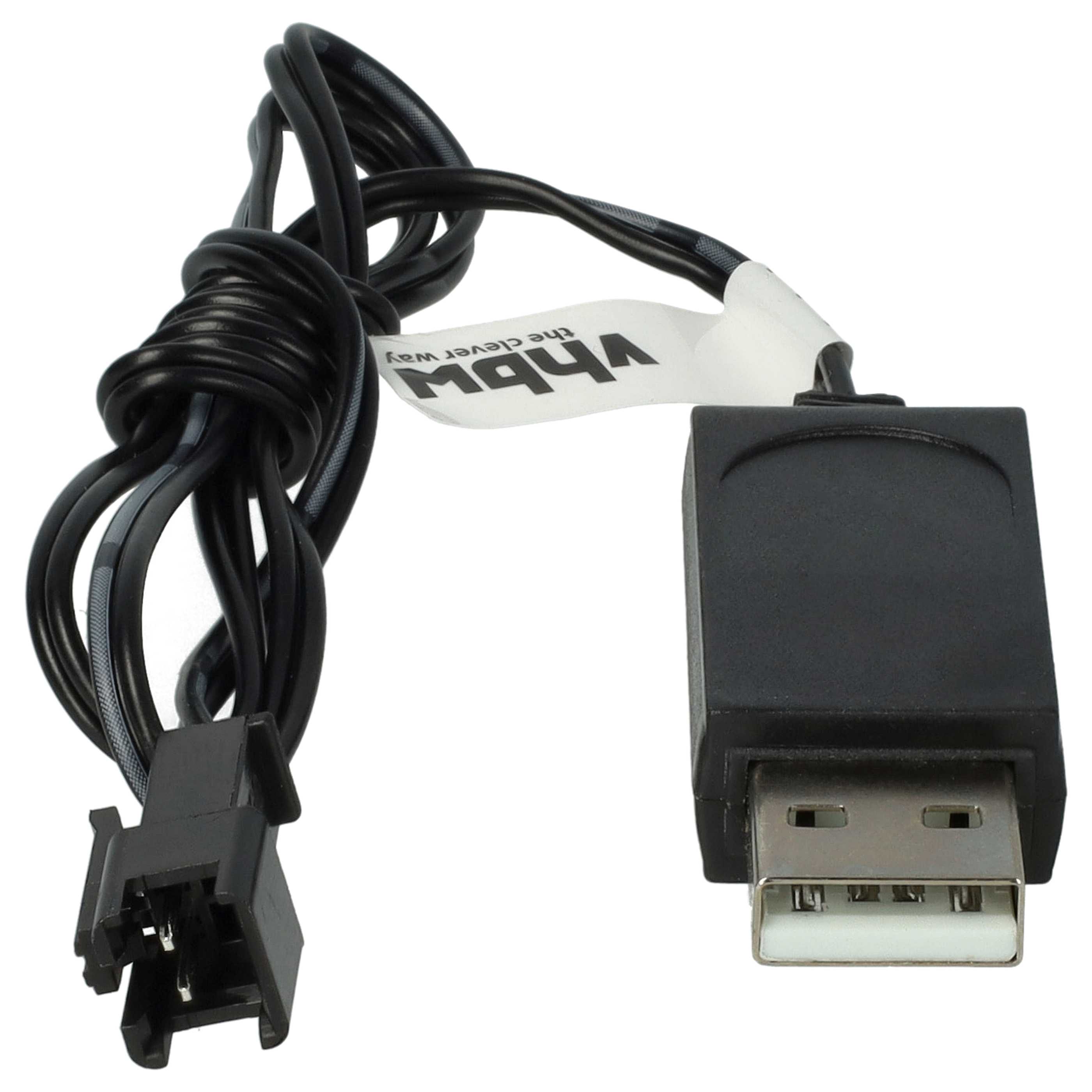 USB-Ladekabel passend für RC-Akkus mit SM-2P-Anschluss, RC-Modellbau Akkupacks - 60cm 4,8V