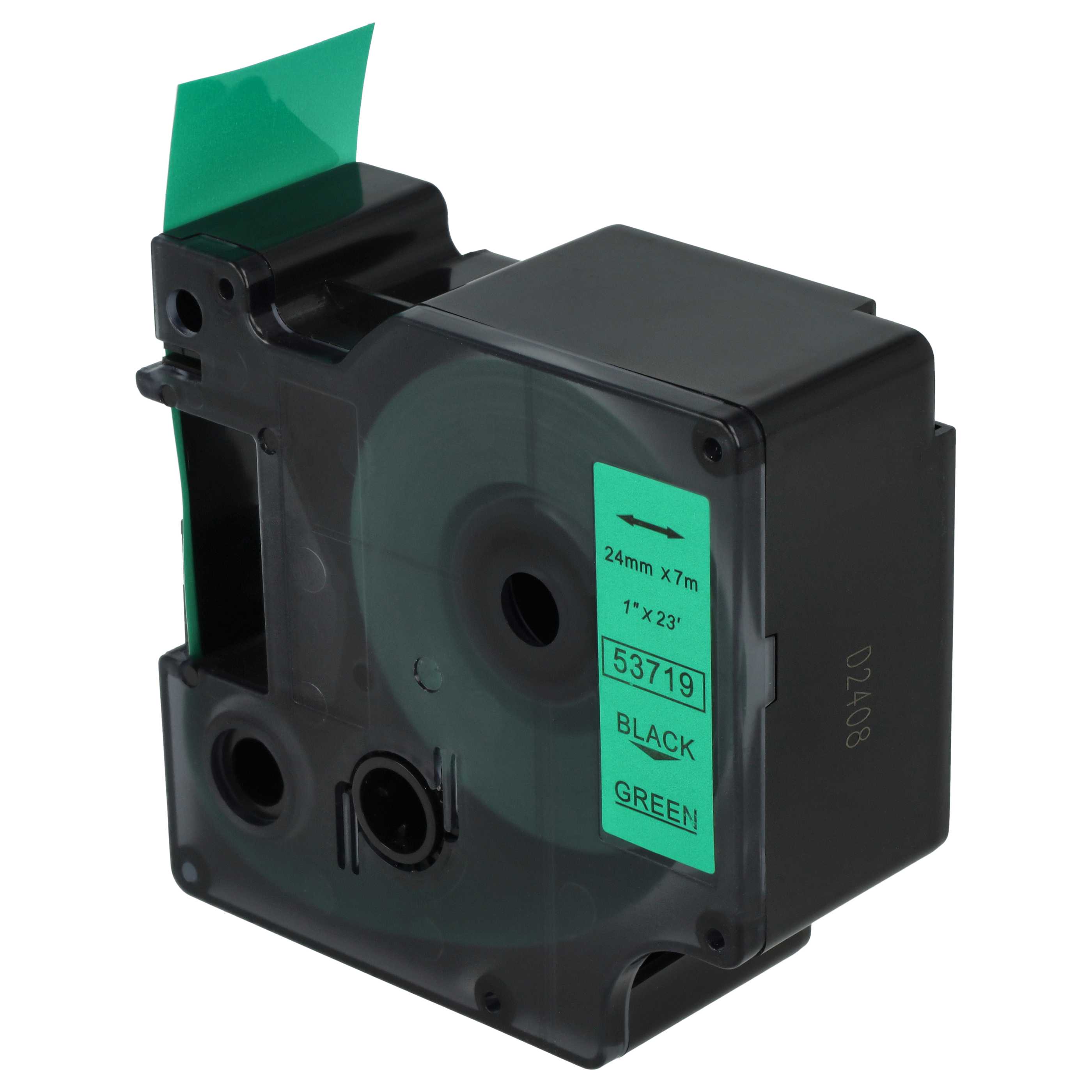 Label Tape replaces Dymo D1, 53719 - 24 mm Black to Green