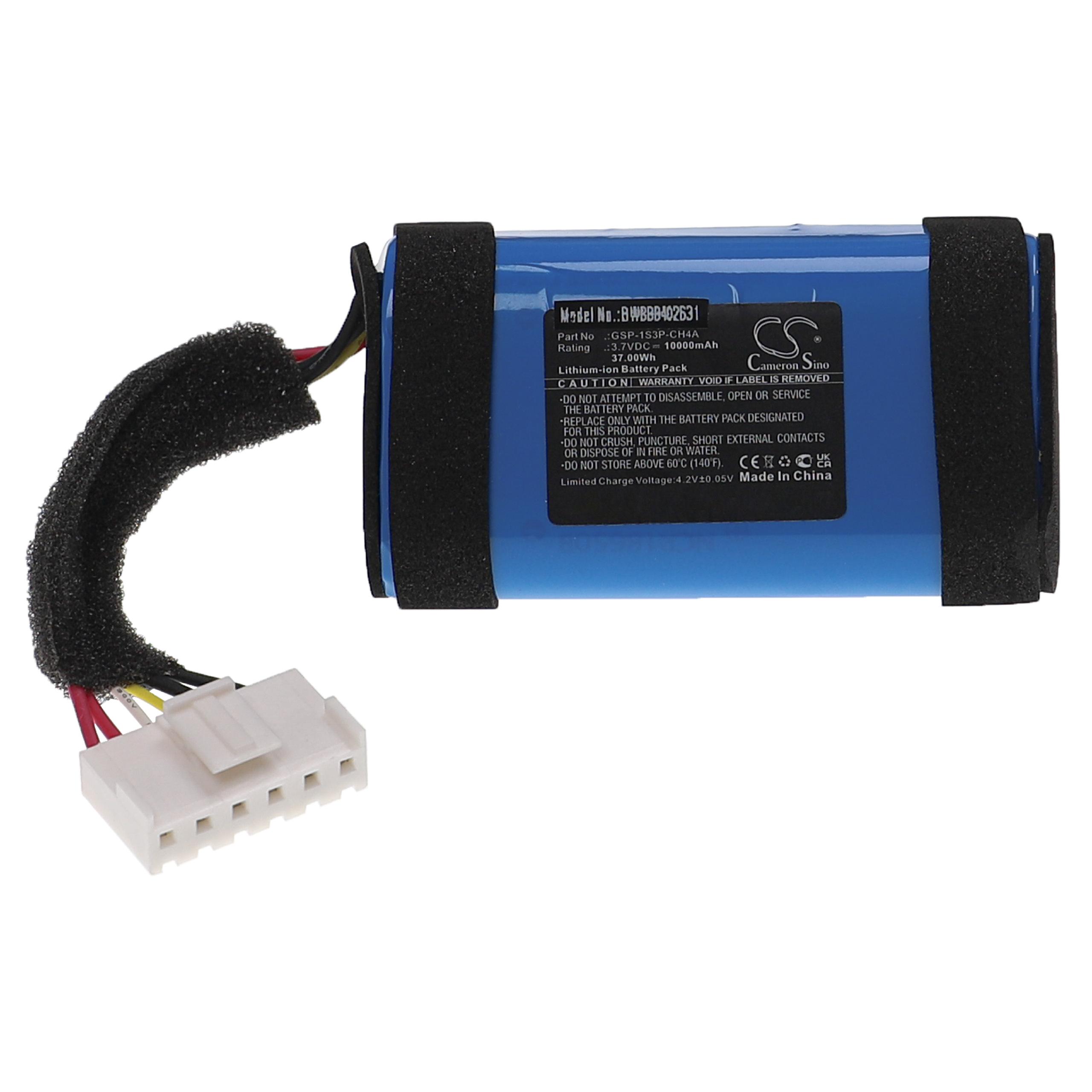  Battery replaces JBL 1AA011NA, GSP-1S3P-CH4A for JBLLoudspeaker - Li-Ion 10000 mAh 1 cell