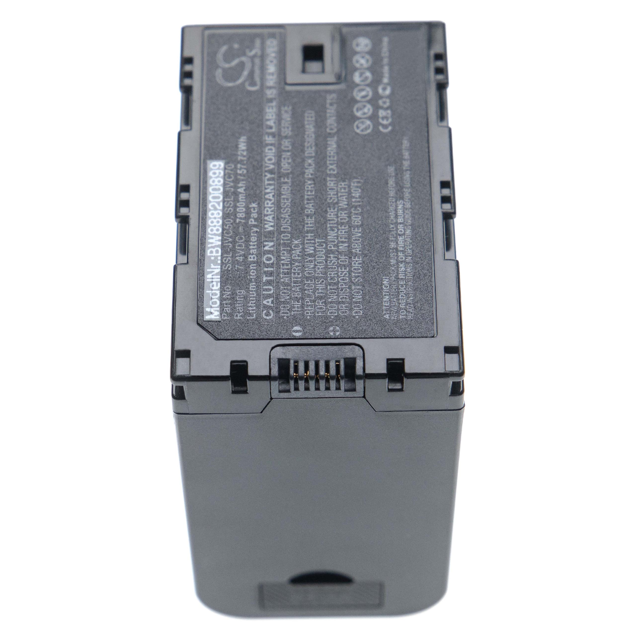 Videocamera Battery Replacement for JVC SSL-50, SSL-70 - 7800mAh 7.4V Li-Ion