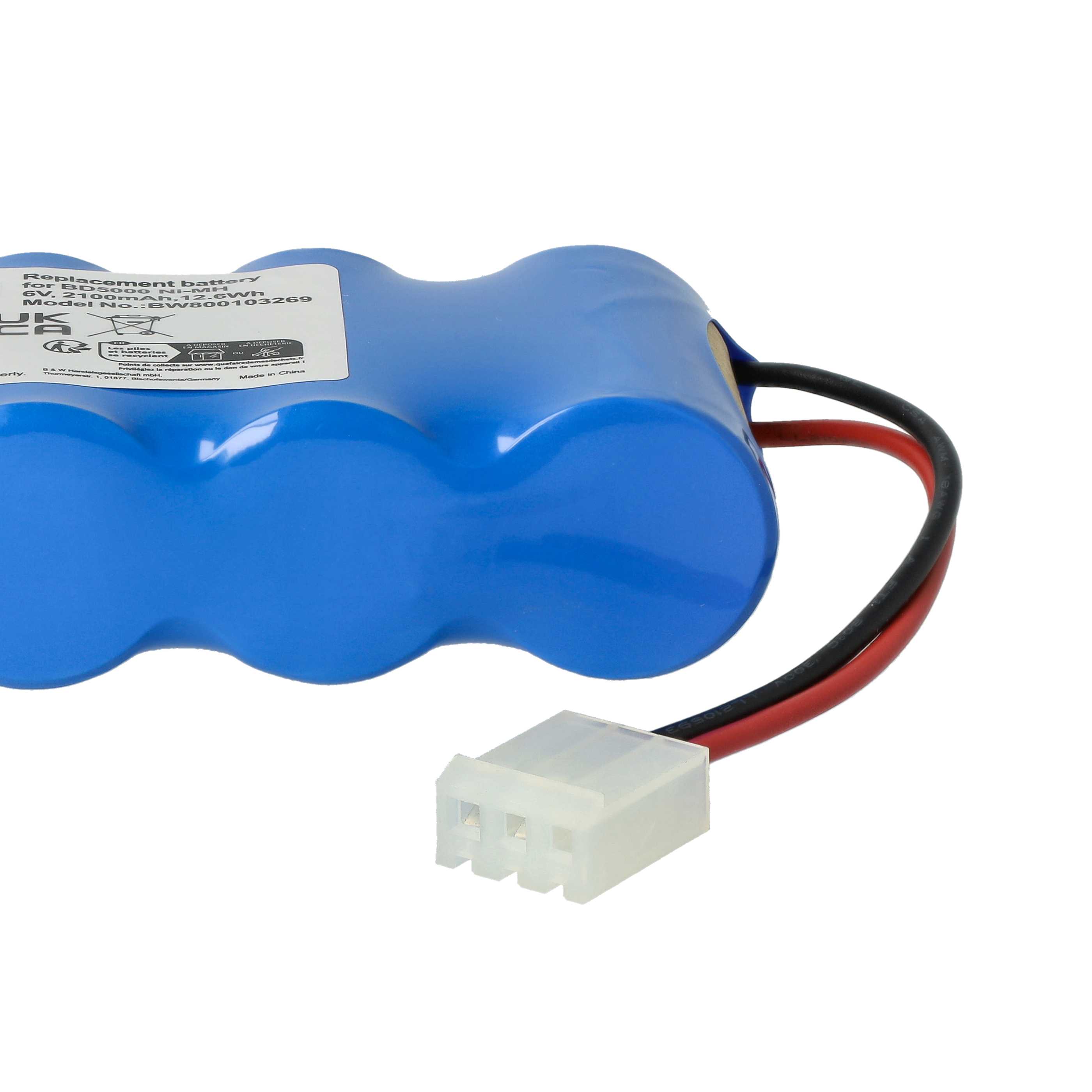 Batería reemplaza Bosch E-BRLX620-1-NC para diversos dispositivos (2100 mAh, 6 V, NiMH)