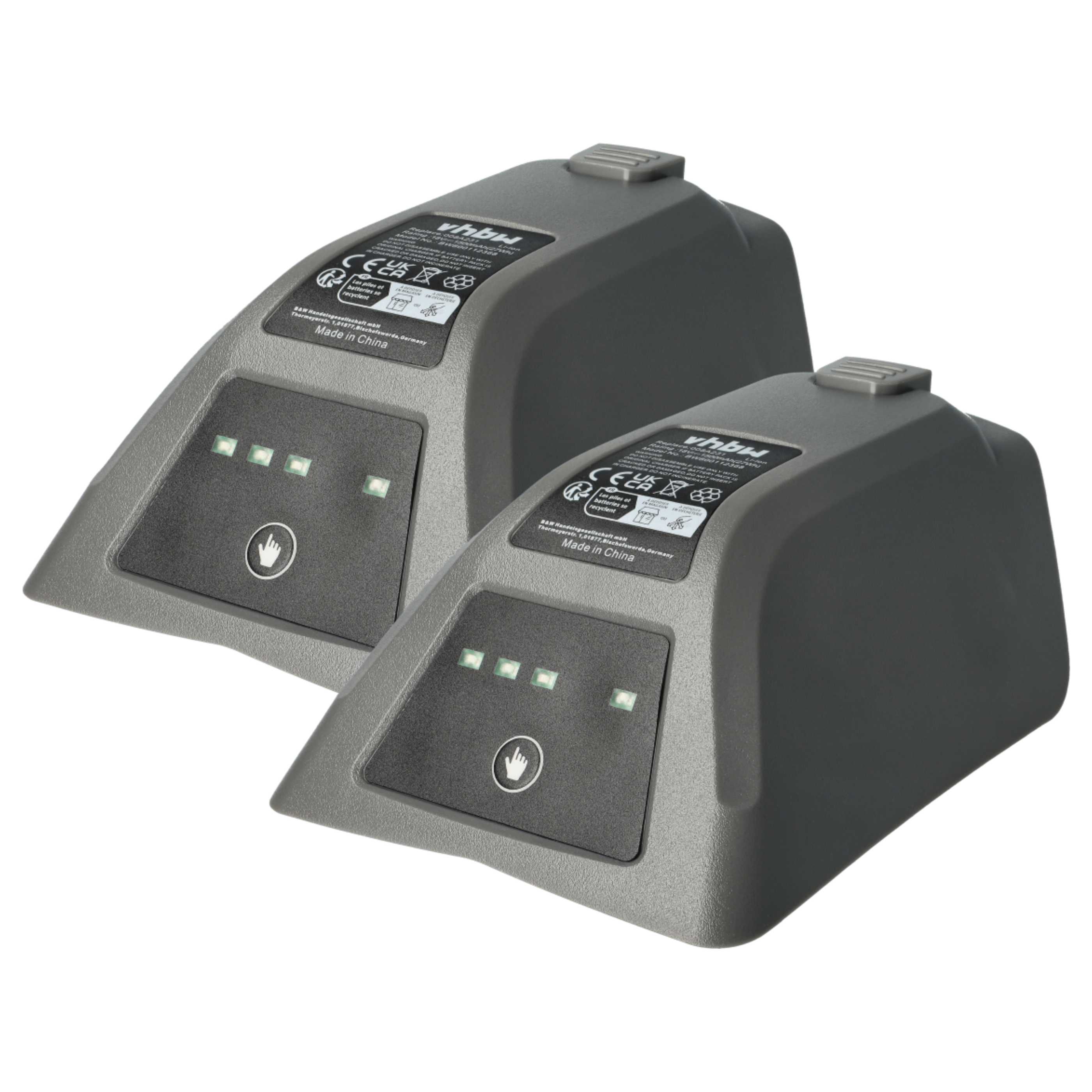 2x Battery replaces Gardena 008A231 Electric Power Tool - 1500 mAh, 18 V, Li-Ion