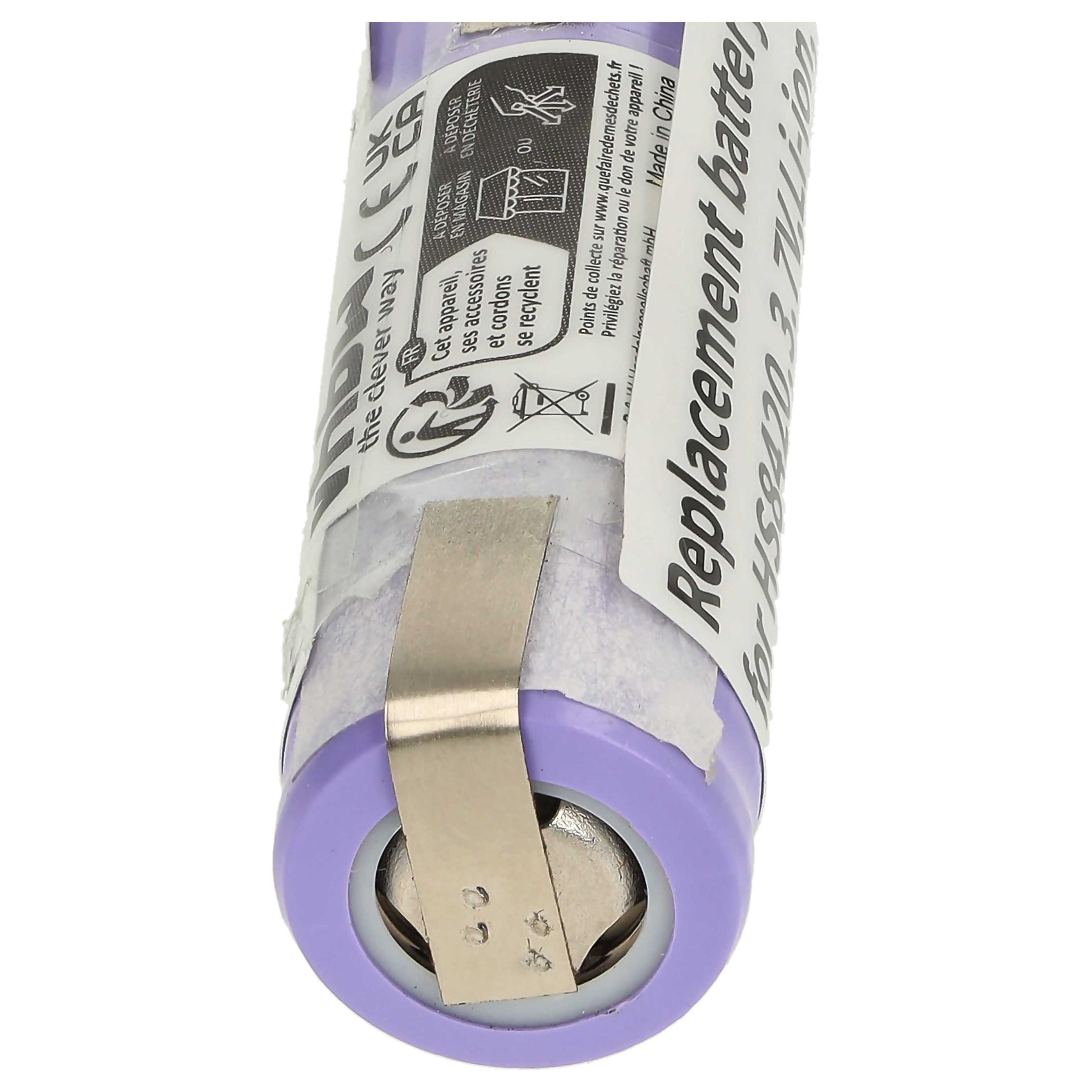 Batteria per rasoio sostituisce Philips US14430VR, KR112RRL - 650mAh 3,7V Li-Ion