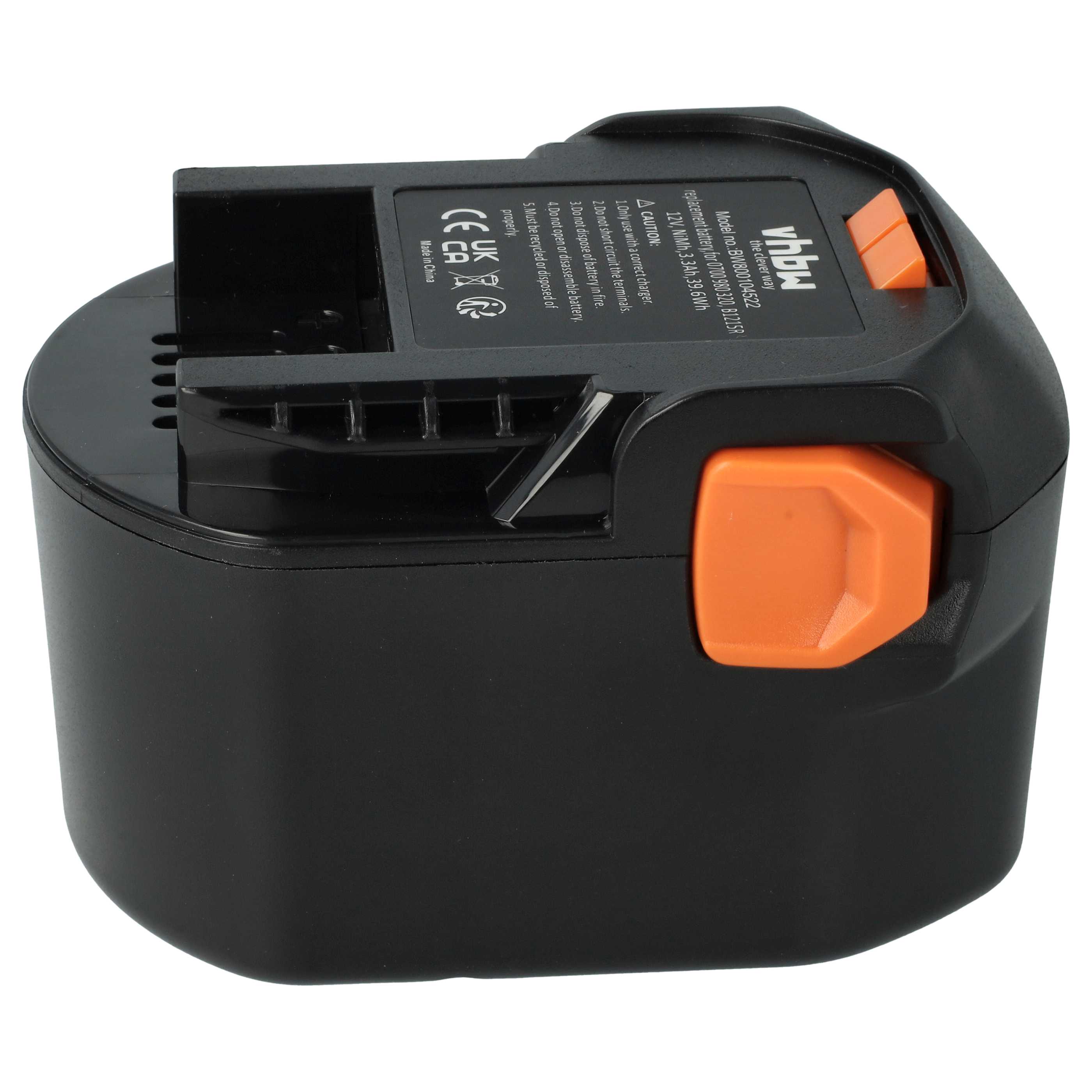 Batterie remplace AEG 0700 980 320, M1230R, B1220R, B1215R outil électrique AEG - 3,3Ah 12V NiMH
