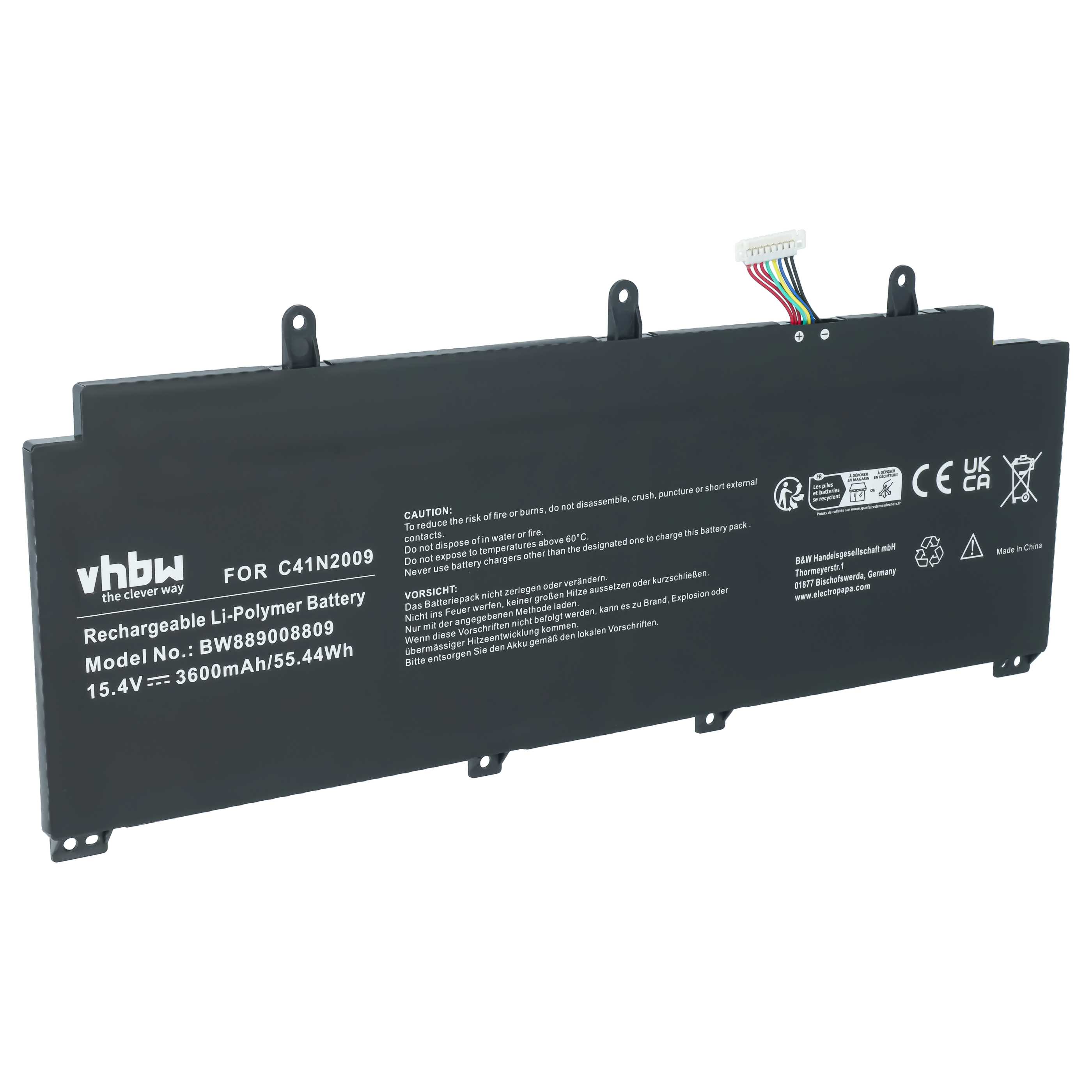 Notebook-Akku als Ersatz für Asus 0B200-03850000, C41N2009 für Asus - 3600mAh 15,4V Li-Polymer